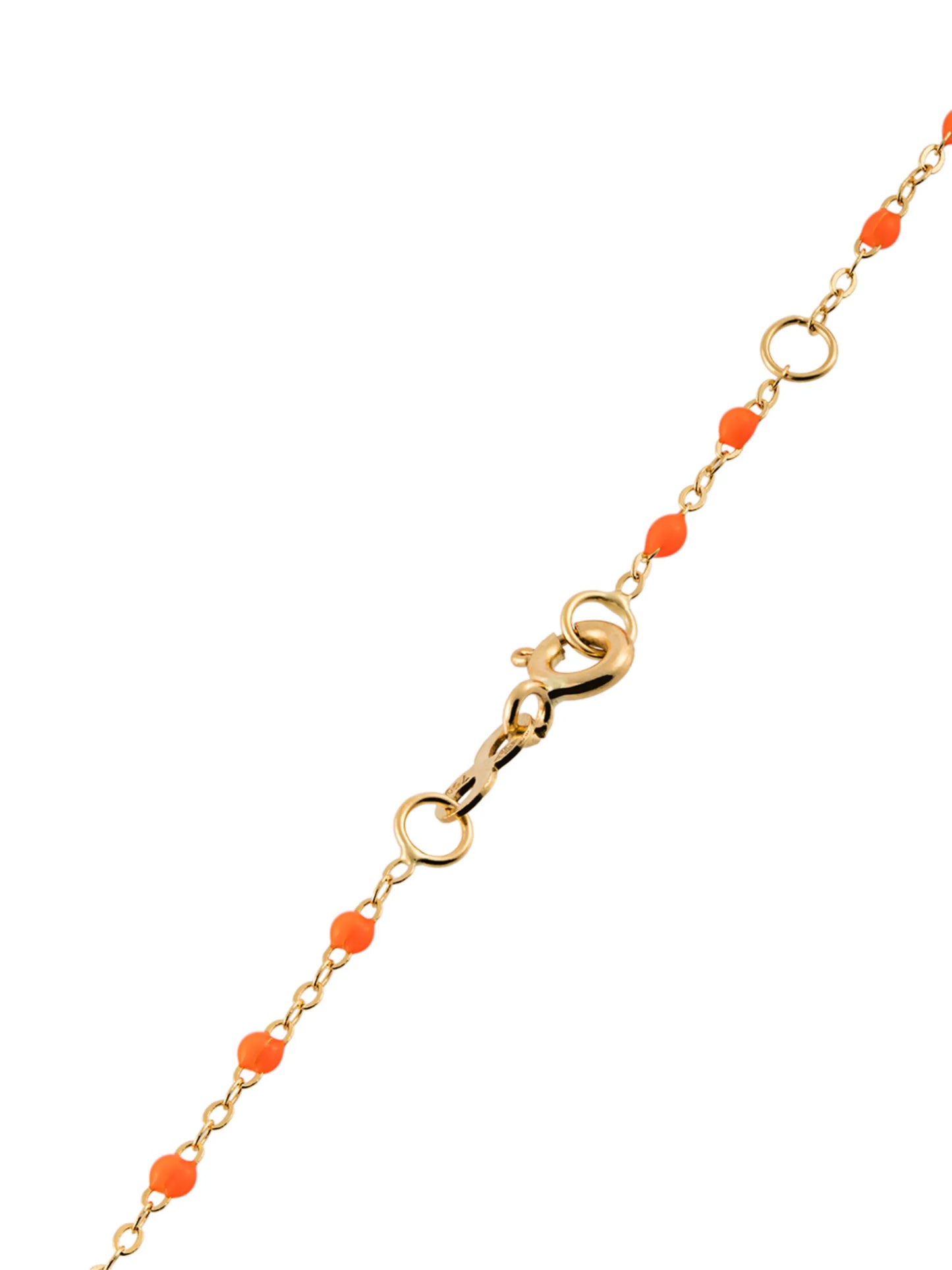 18kt yellow gold orange beaded necklace