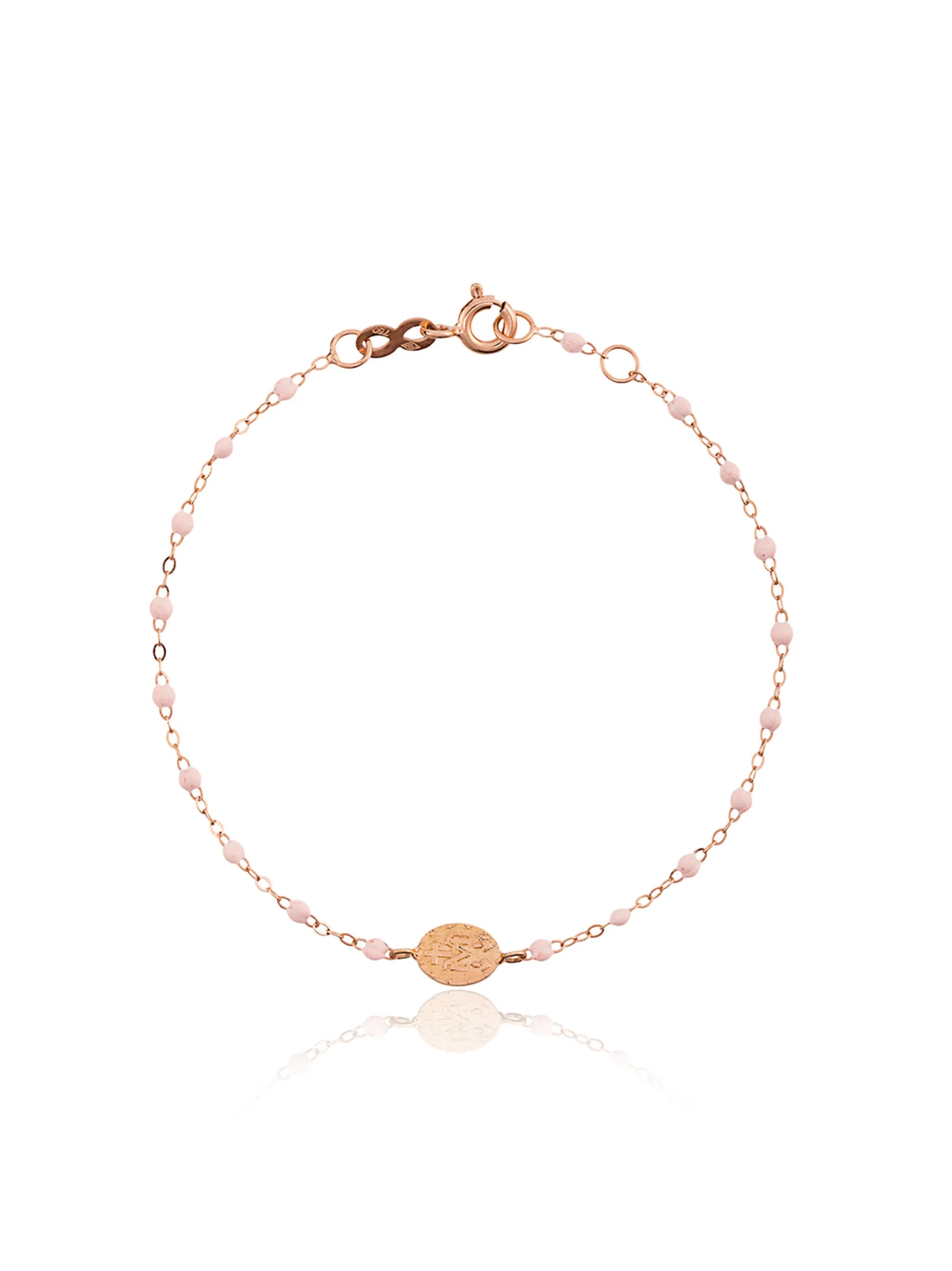 18kt rose gold pink beaded bracelet