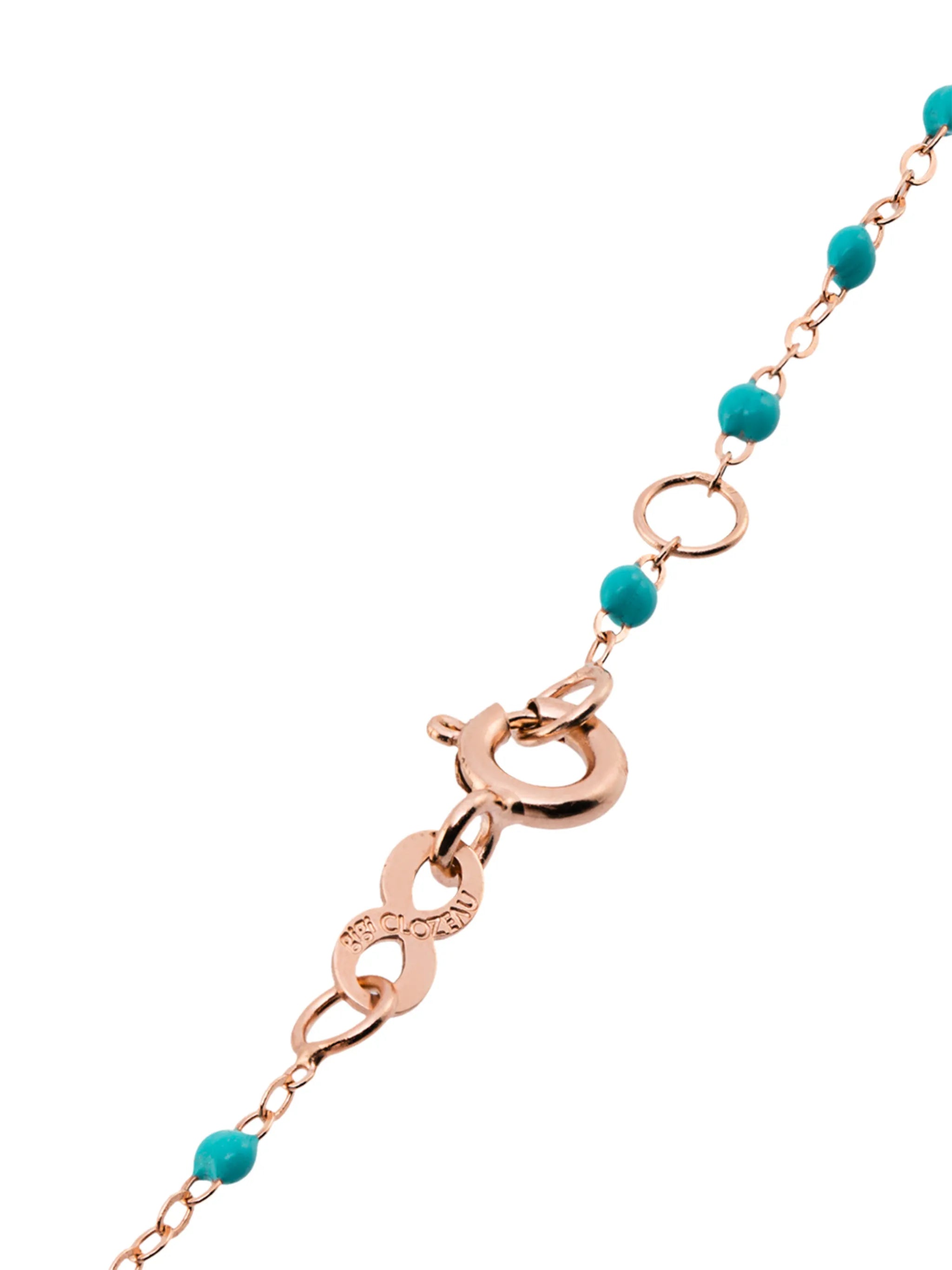 18kt rose gold Classic Gigi North Star diamond and turquoise beaded bracelet