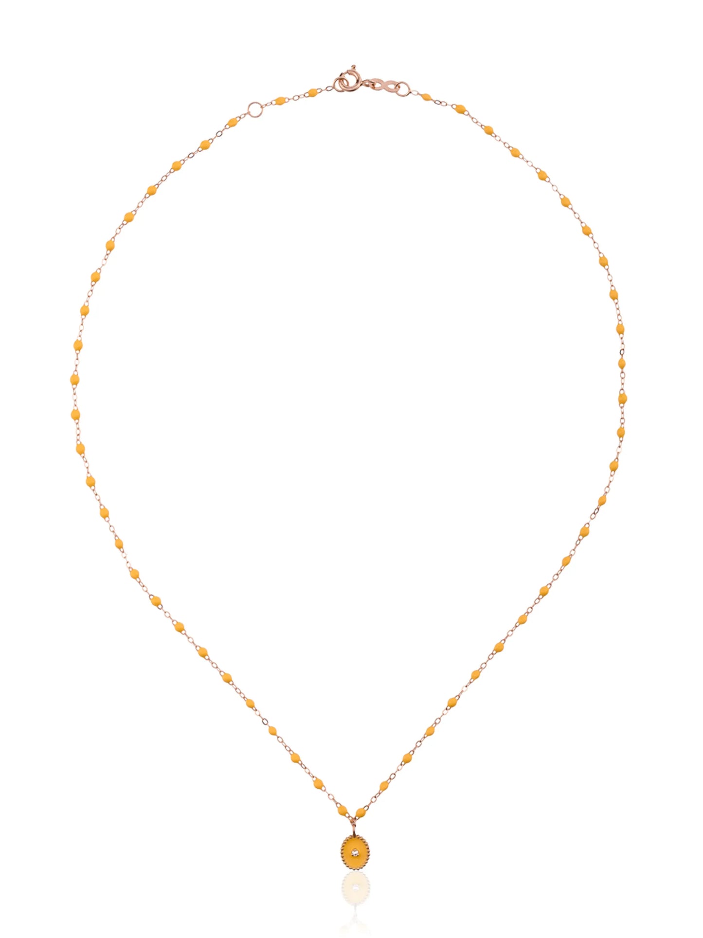 18kt rose gold Classic Gigi North Star diamond and yellow beaded necklace