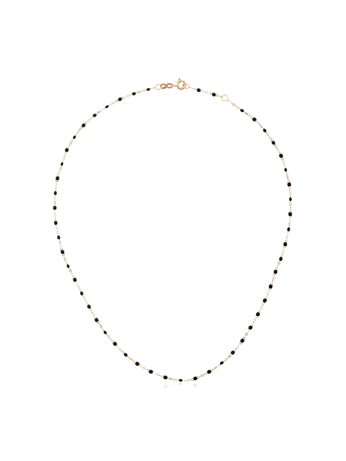 18kt yellow gold Classic Gigi black beaded necklace