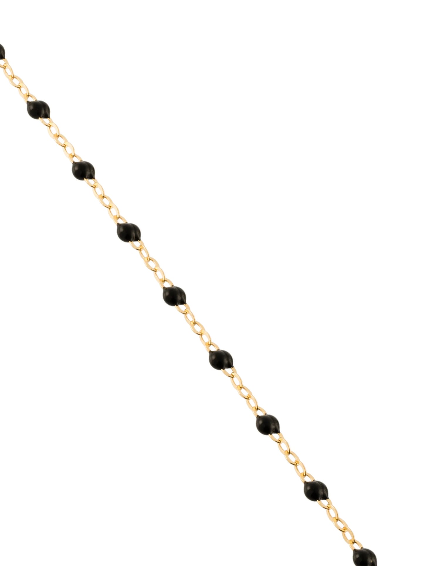 18kt yellow gold Classic Gigi black beaded necklace