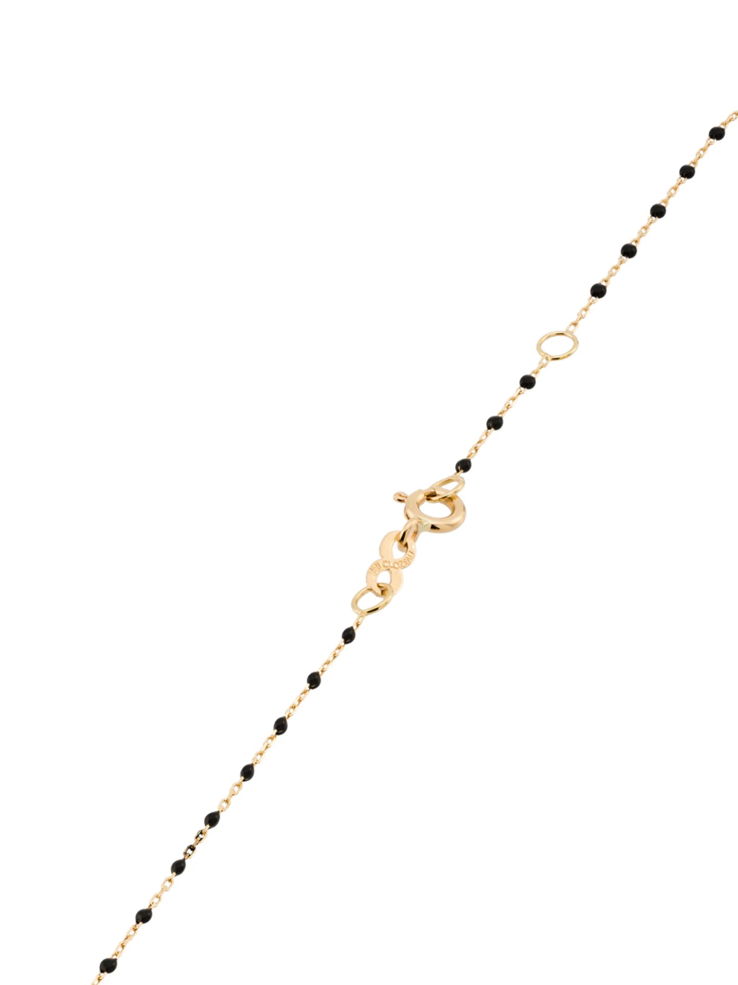 18kt yellow gold Classic Gigi black beaded necklace