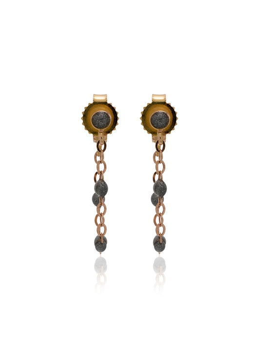 18kt rose gold silver beaded earrings