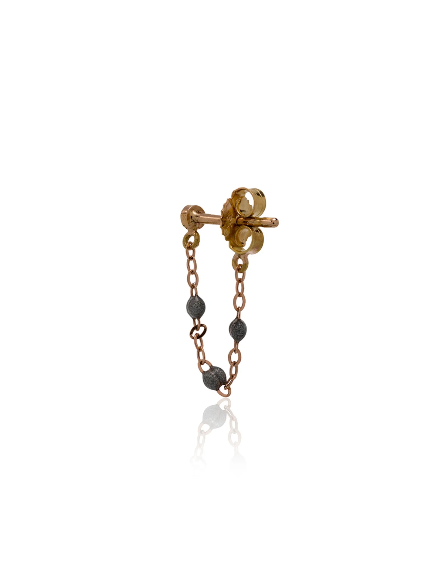18kt rose gold silver beaded earrings
