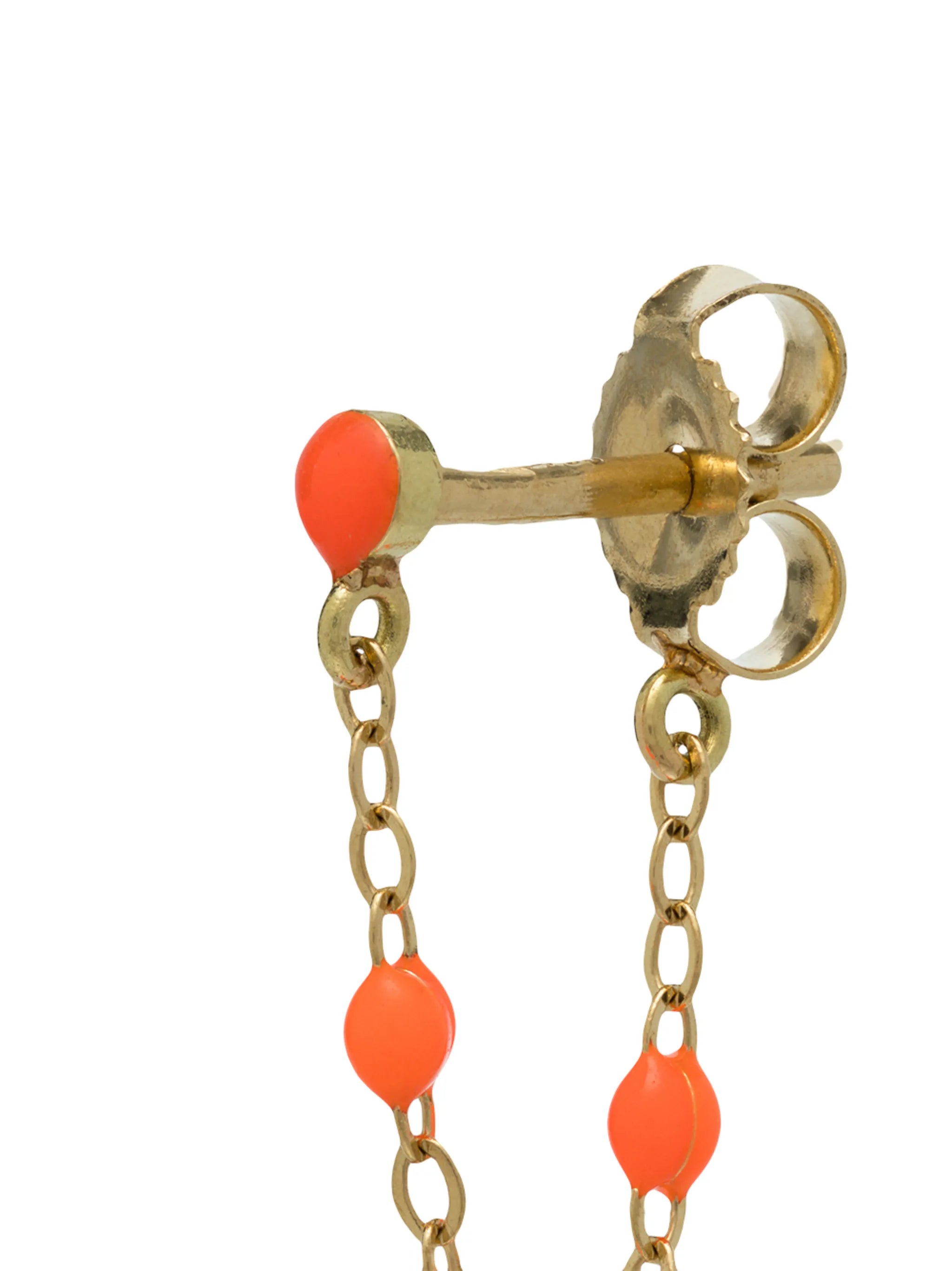 18kt yellow gold orange beaded earrings