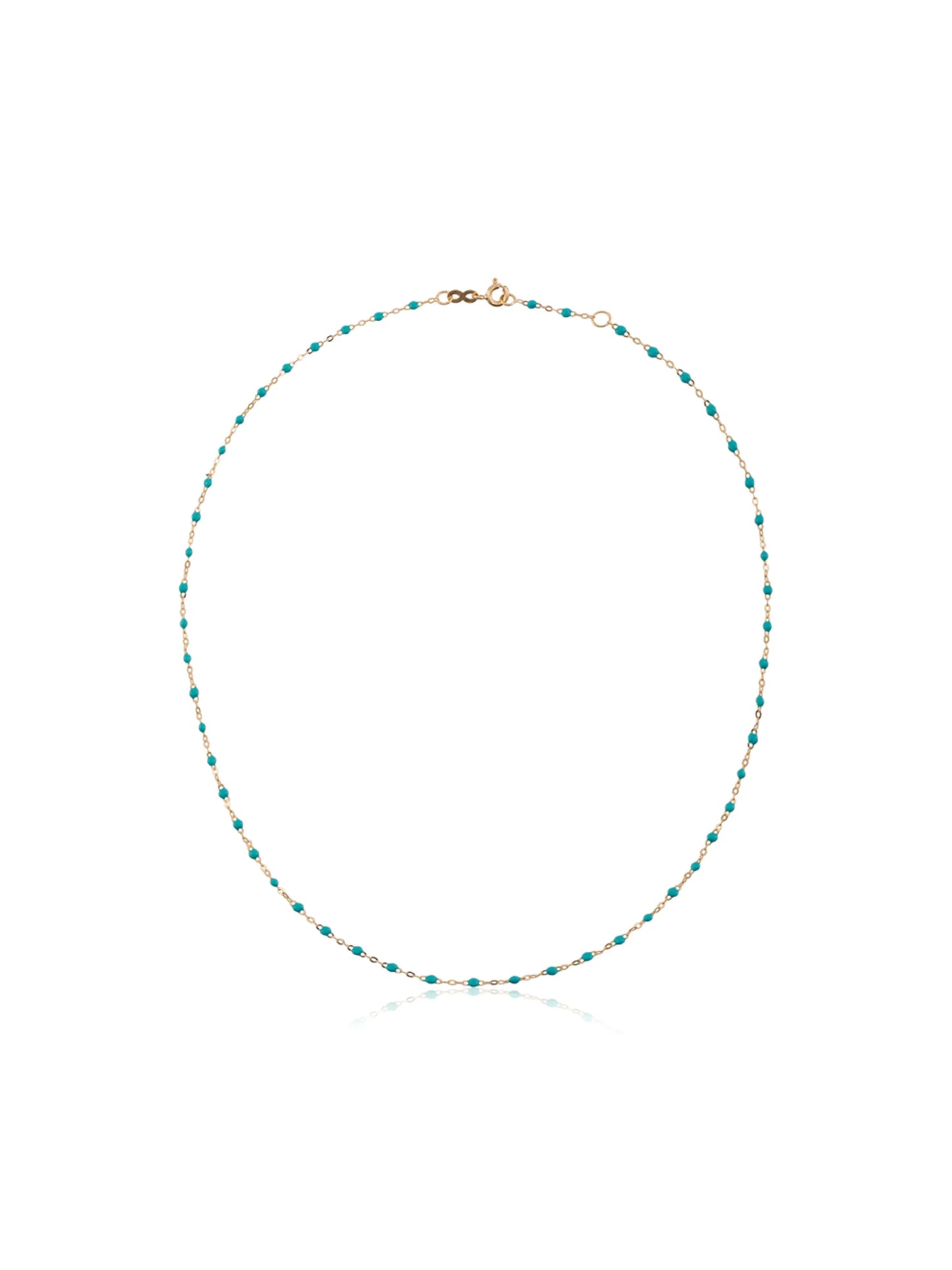 blue 18kt yellow gold beaded necklace