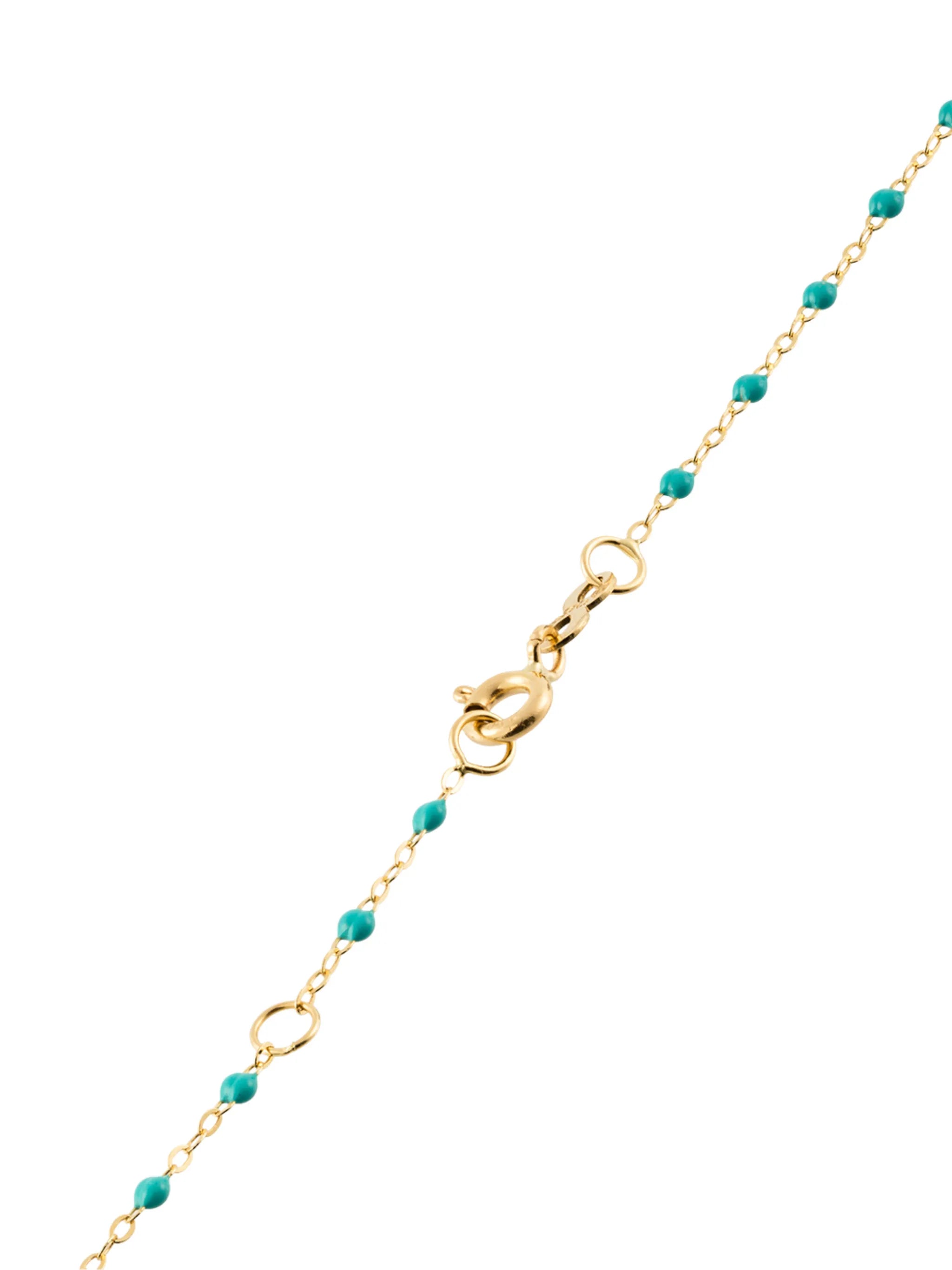 blue 18kt yellow gold beaded necklace