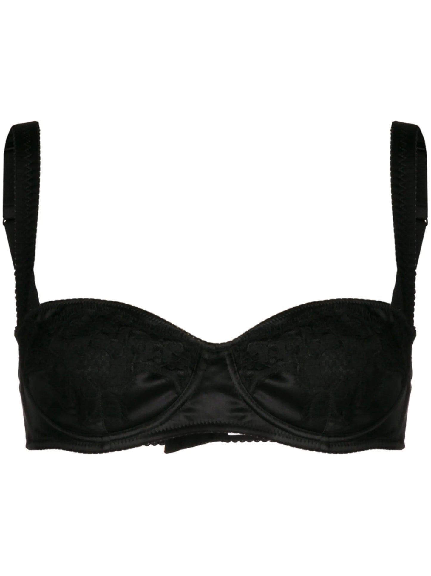 lace-detail satin balconette bra
