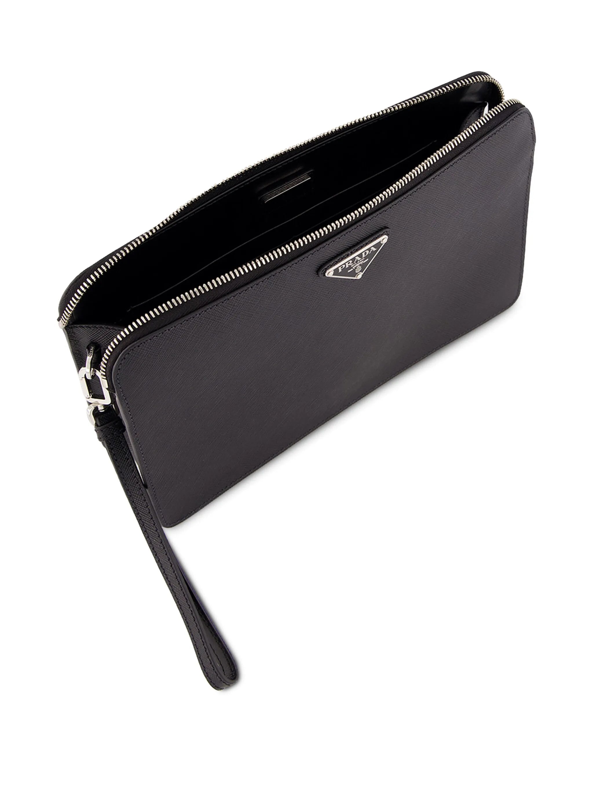 saffiano-leather clutch bag