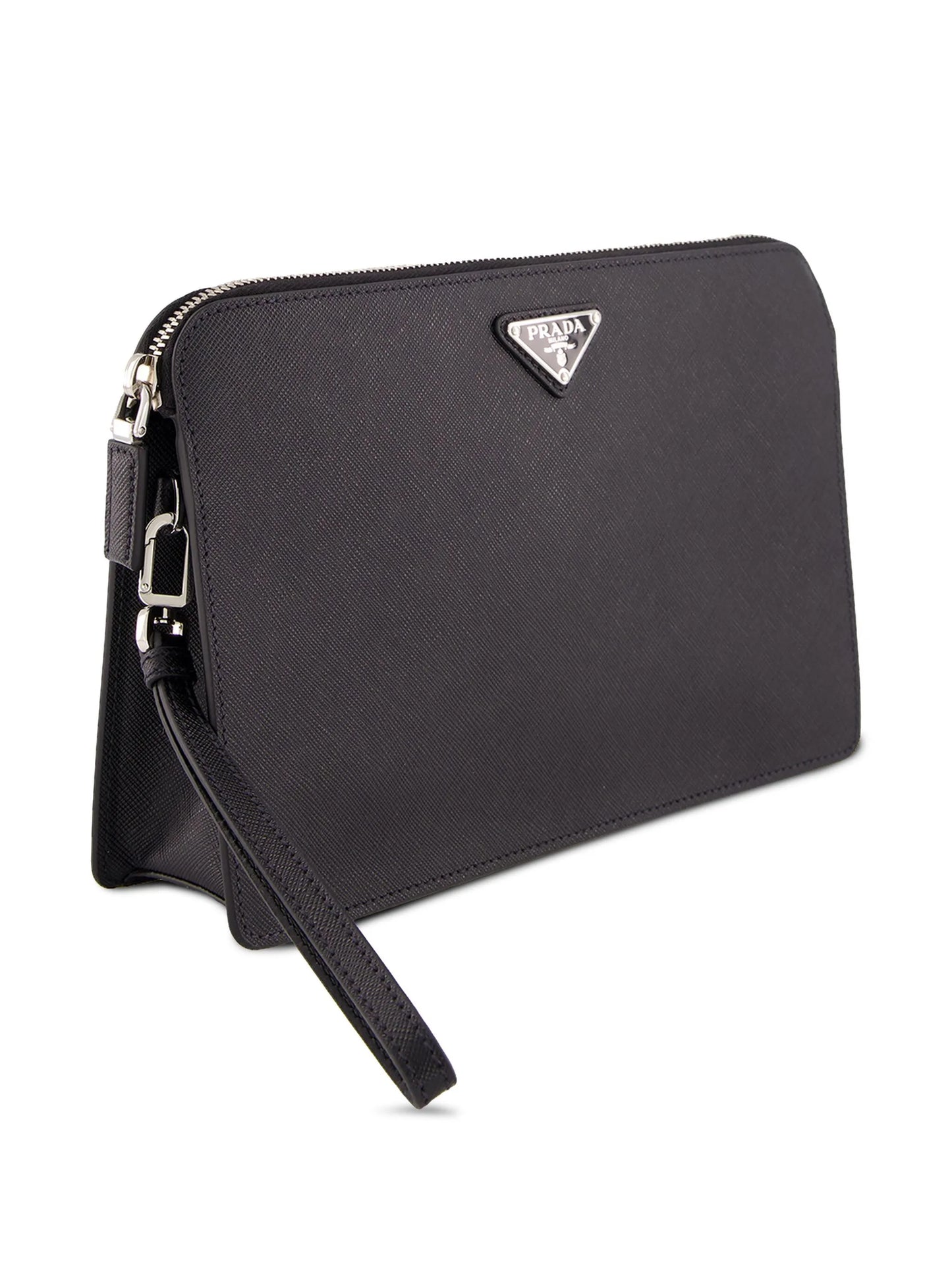saffiano-leather clutch bag