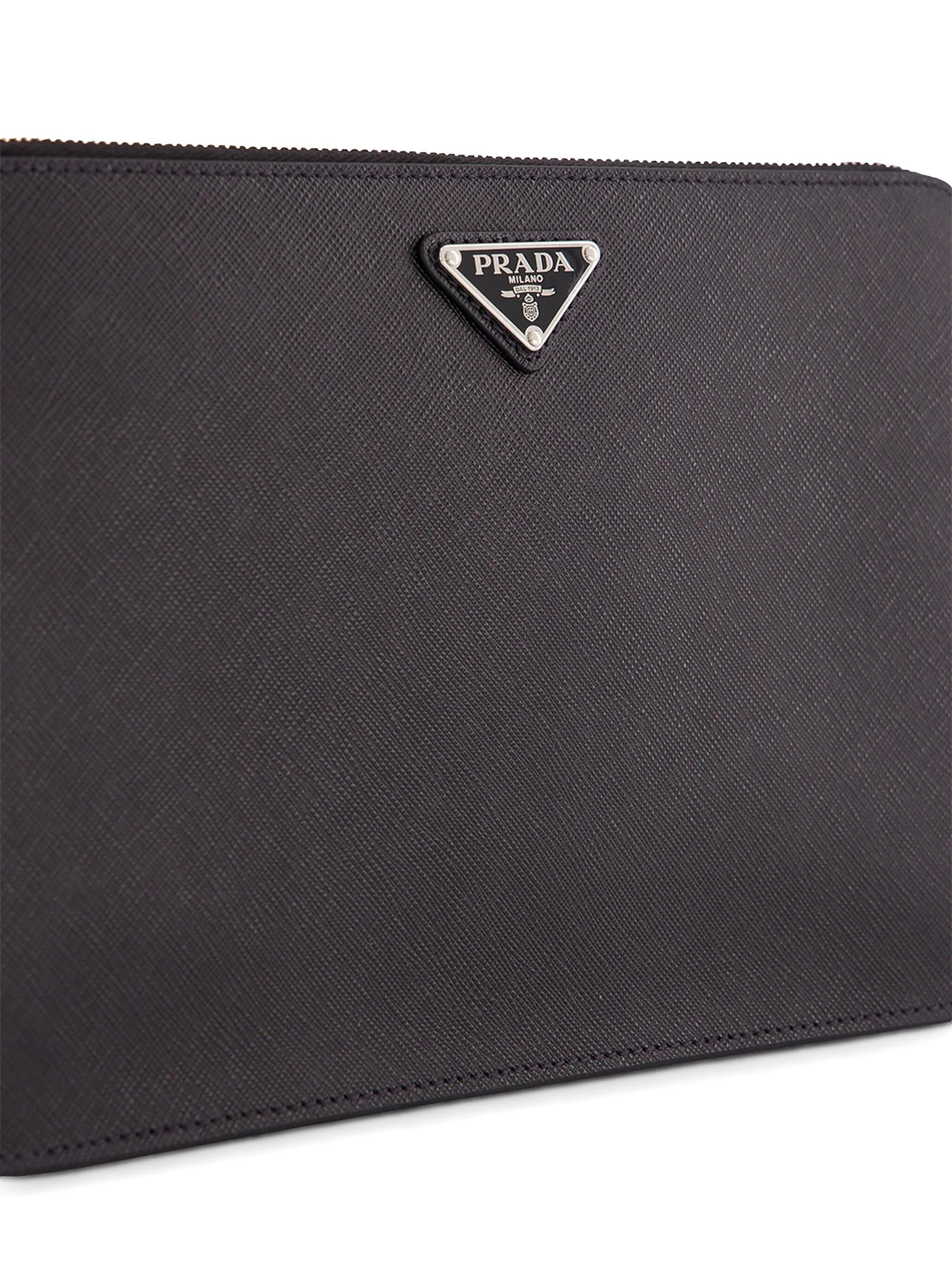 saffiano-leather clutch bag