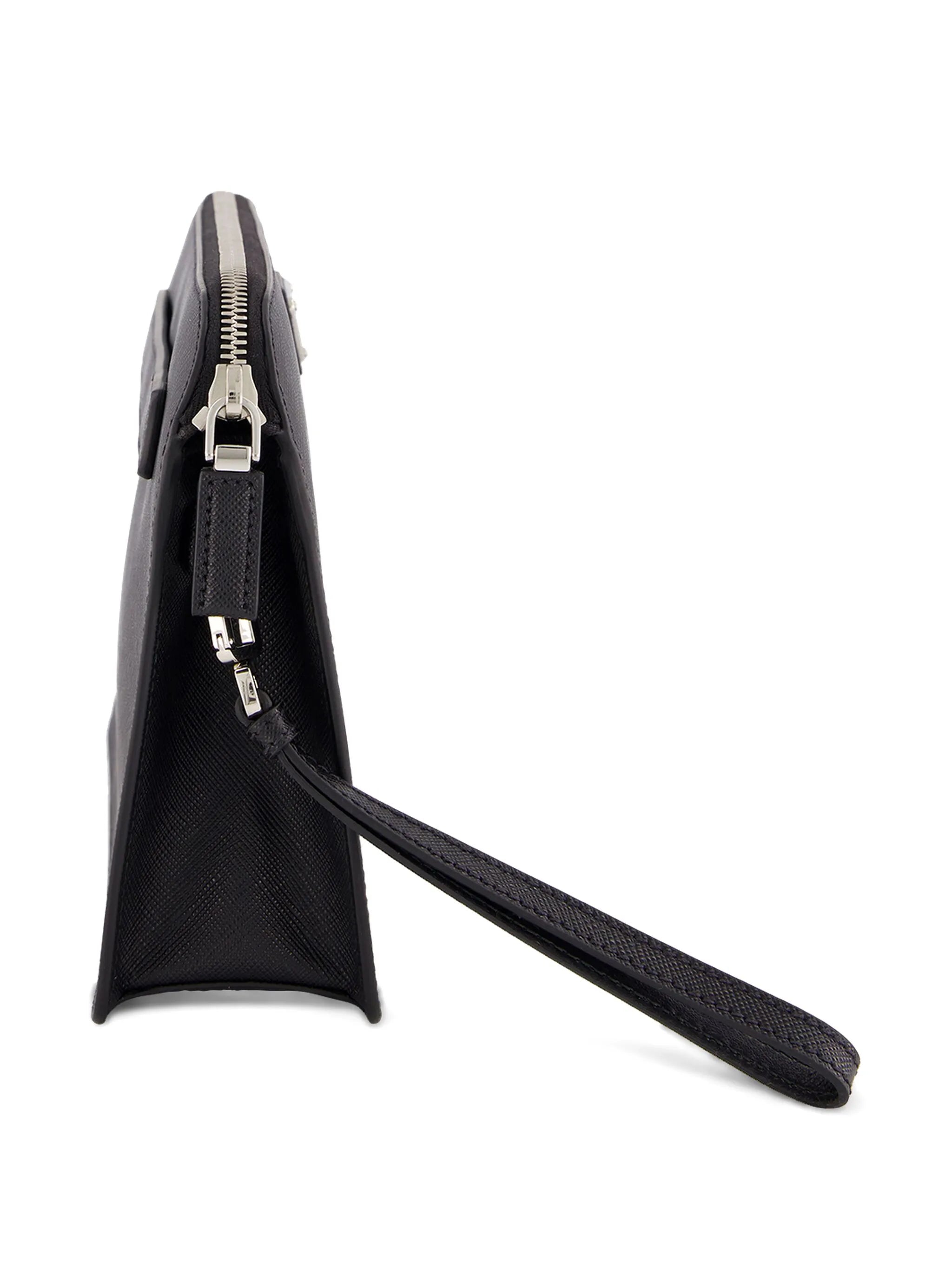 saffiano-leather clutch bag