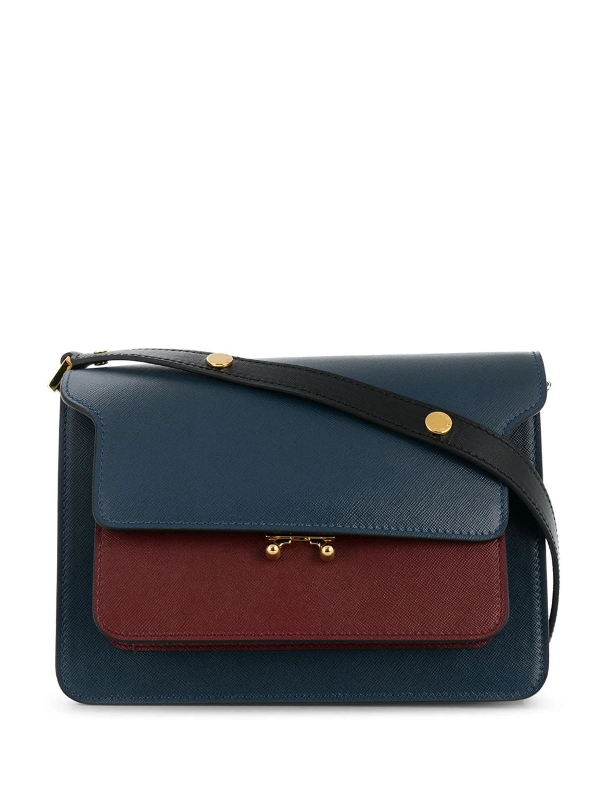 Trunk leather shoulder bag
