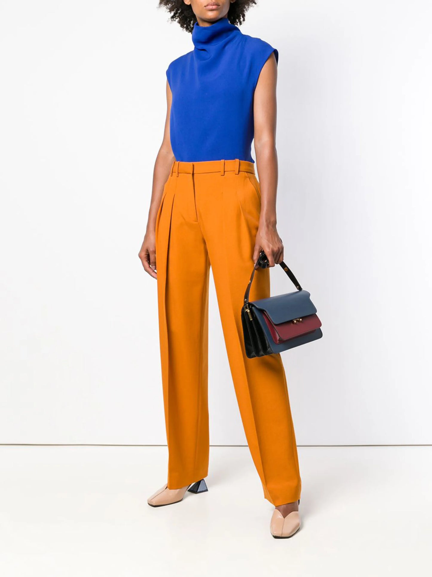 Trunk leather shoulder bag