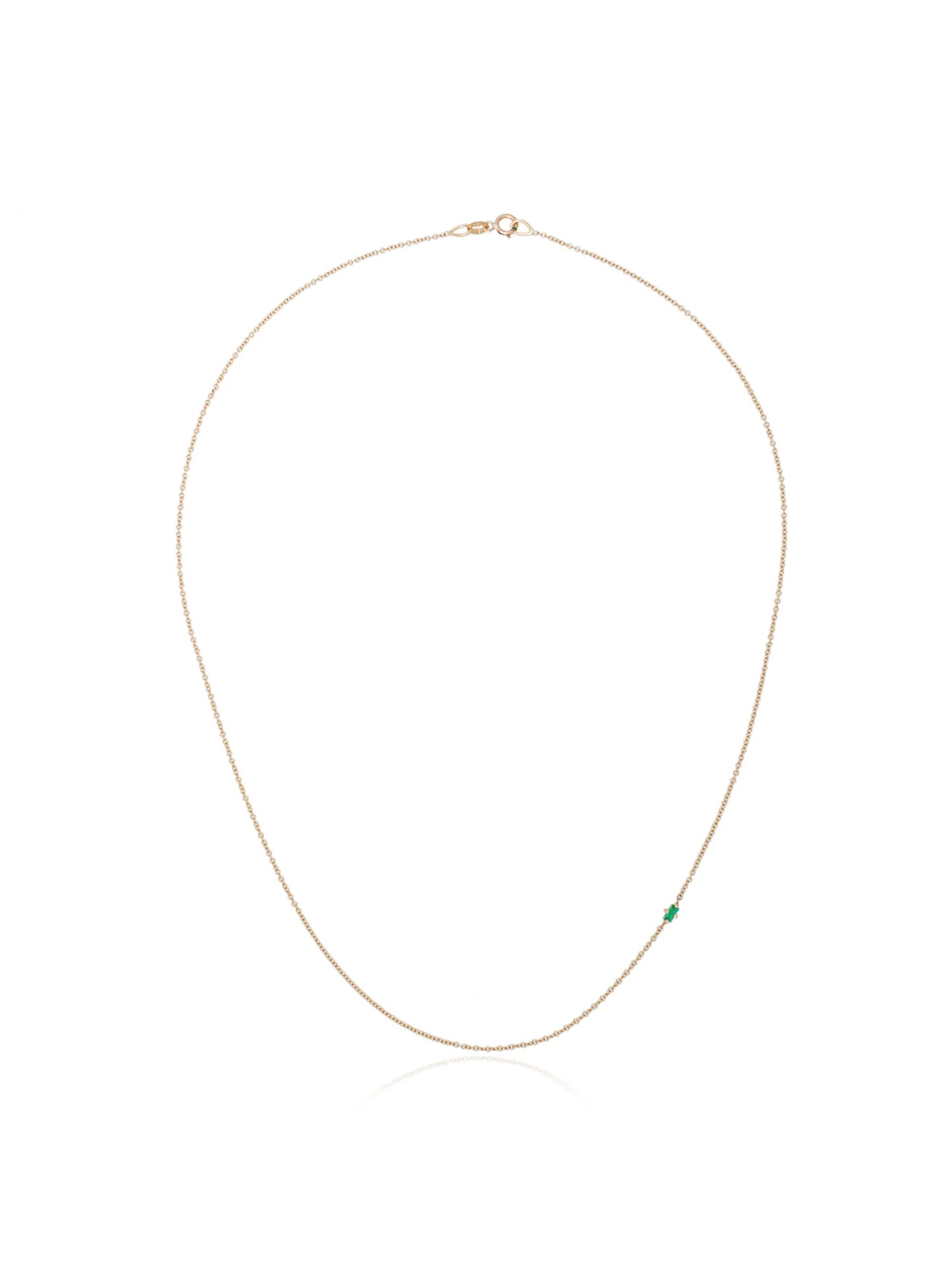 14kt yellow gold floating emerald necklace