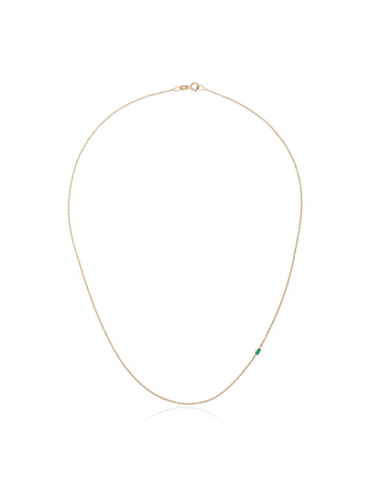14kt yellow gold floating emerald necklace