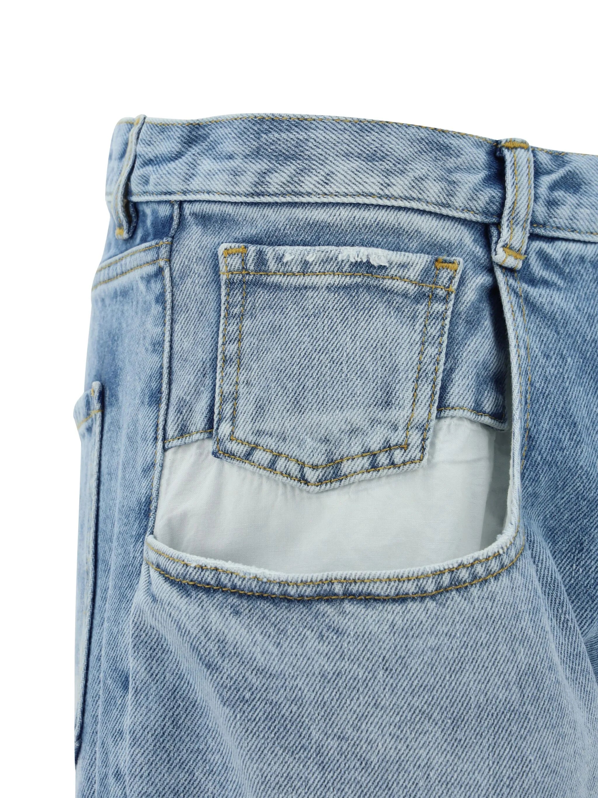 contrast-pocket straight-leg jeans