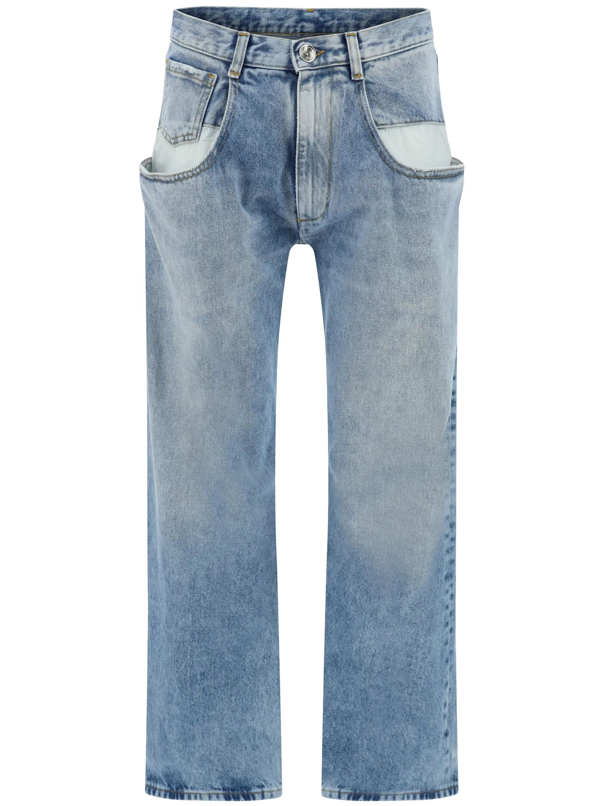 straight jeans with contrasted pockets