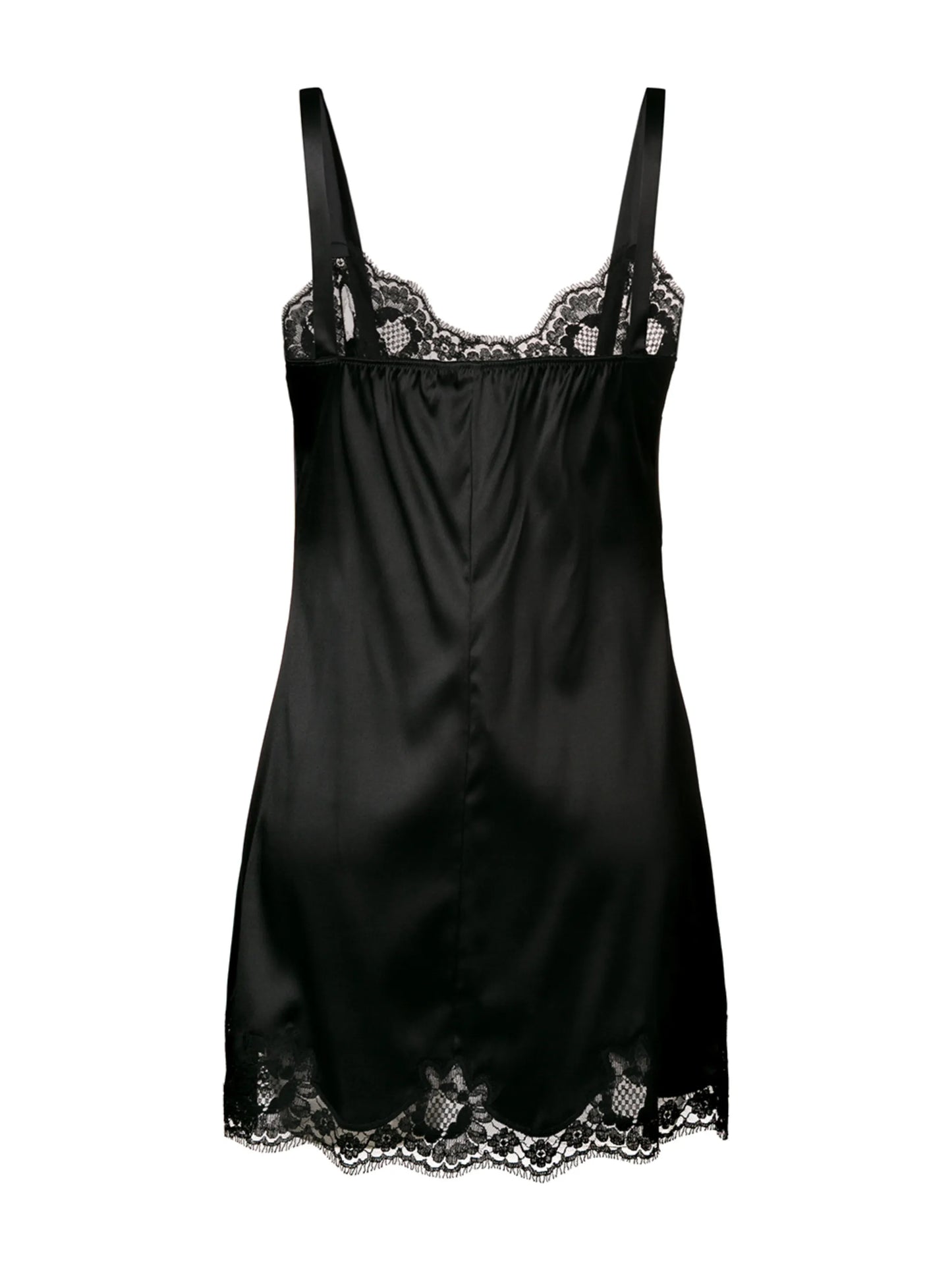 lace-detail satin slip dress