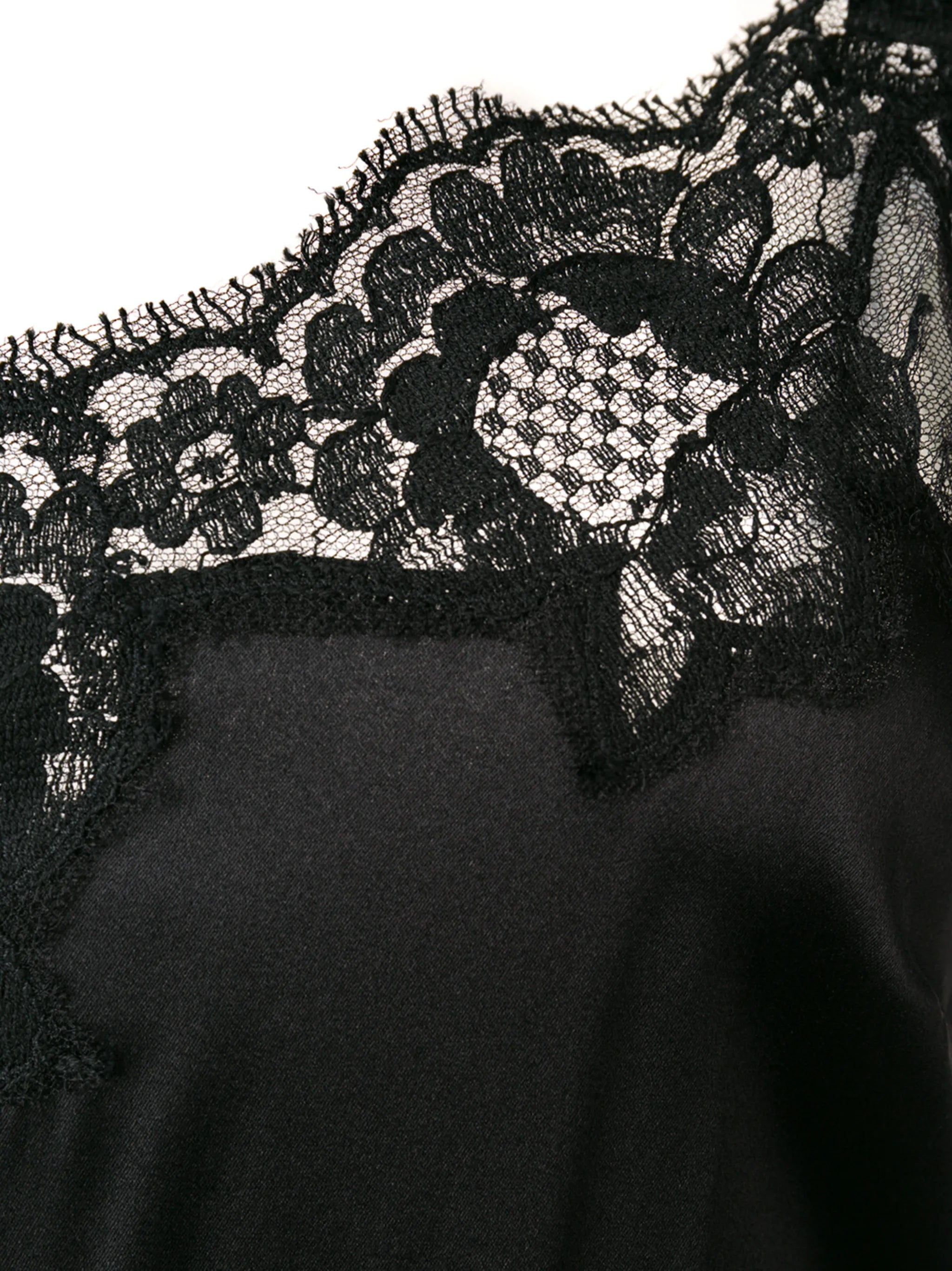 lace-detail satin slip dress