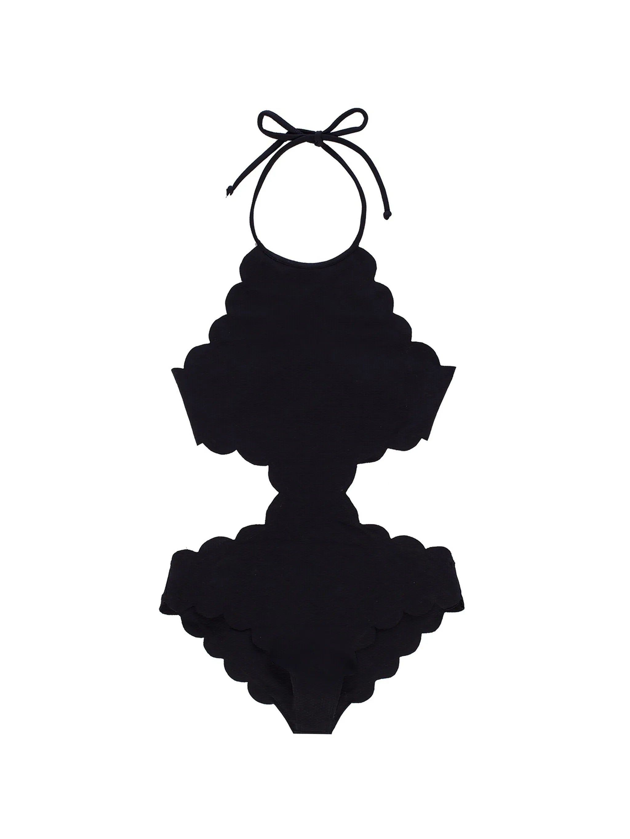 scalloped hem cut-out swimsuit