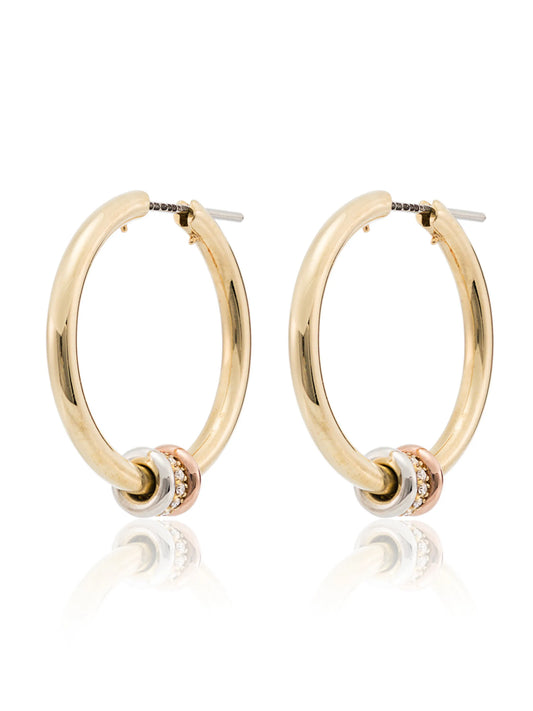 18kt yellow gold diamond hoop earrings