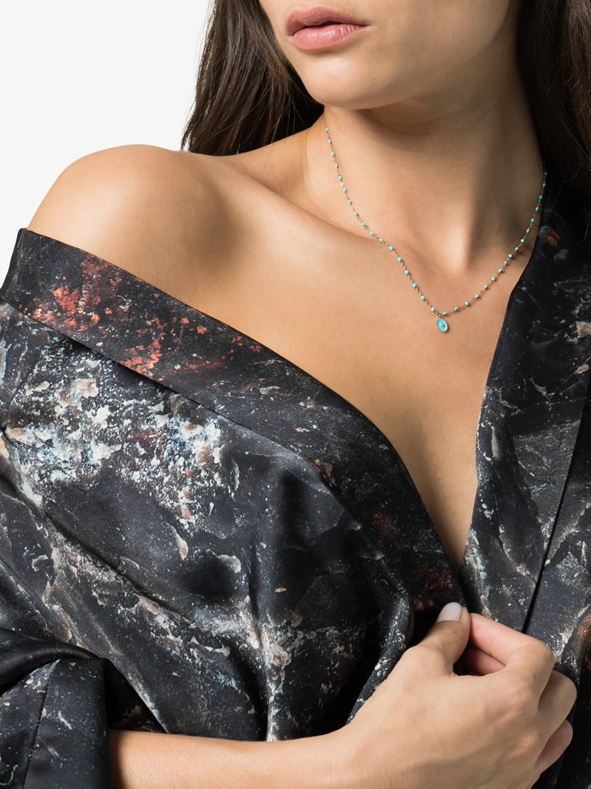 18kt rose gold diamond necklace