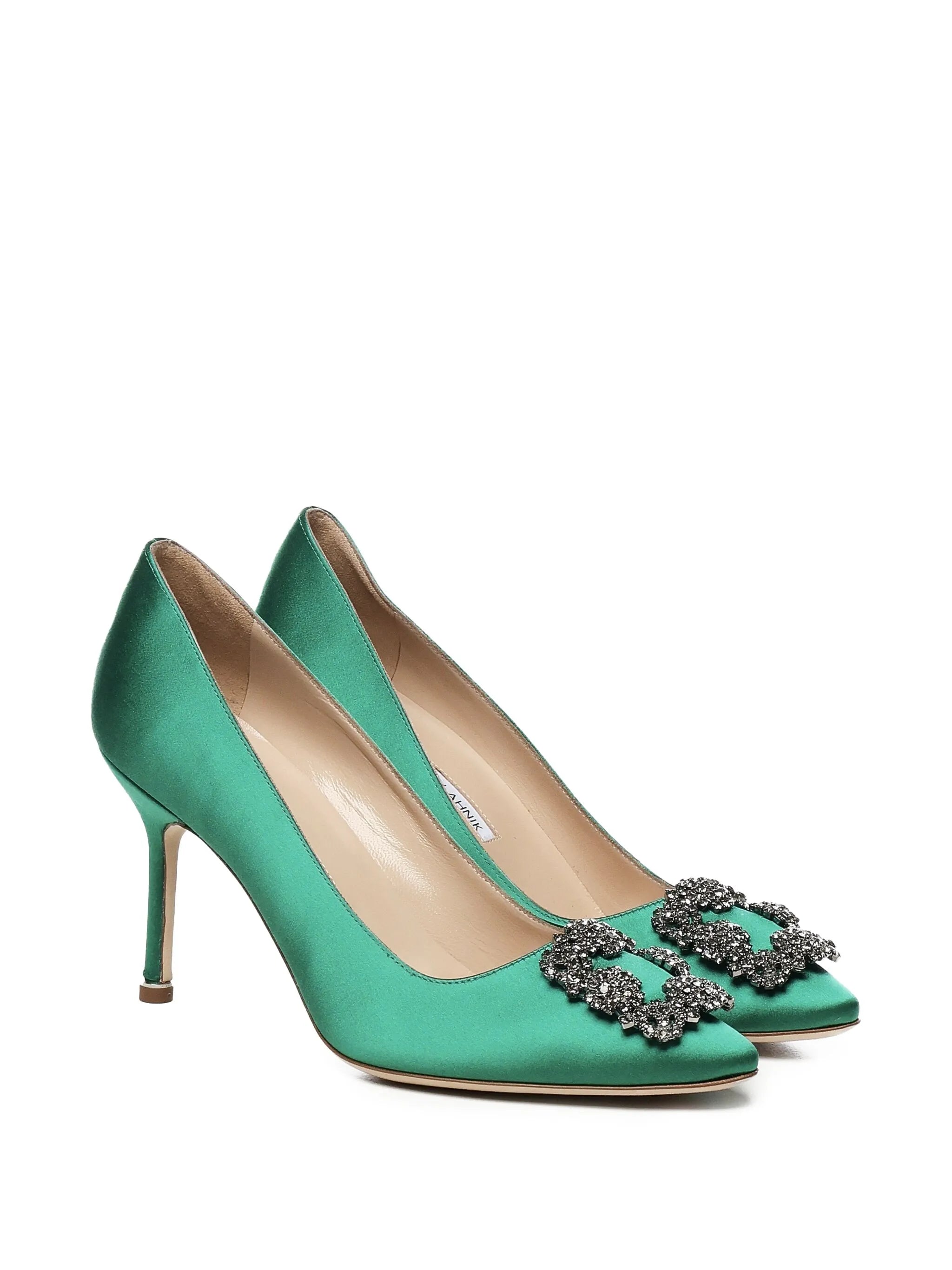 90mm Hangisi satin pumps