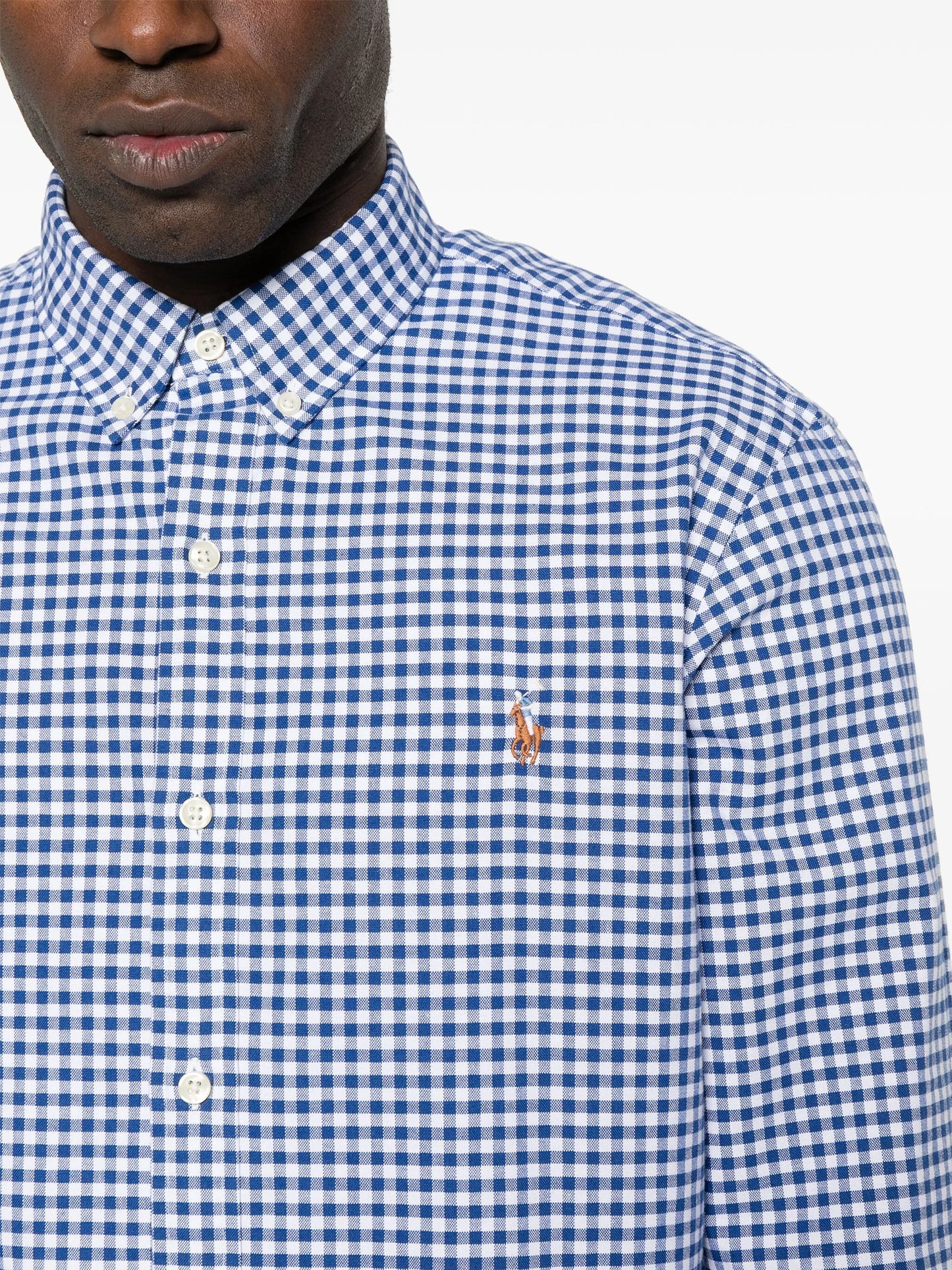 Polo-Pony-embroidery checked shirt