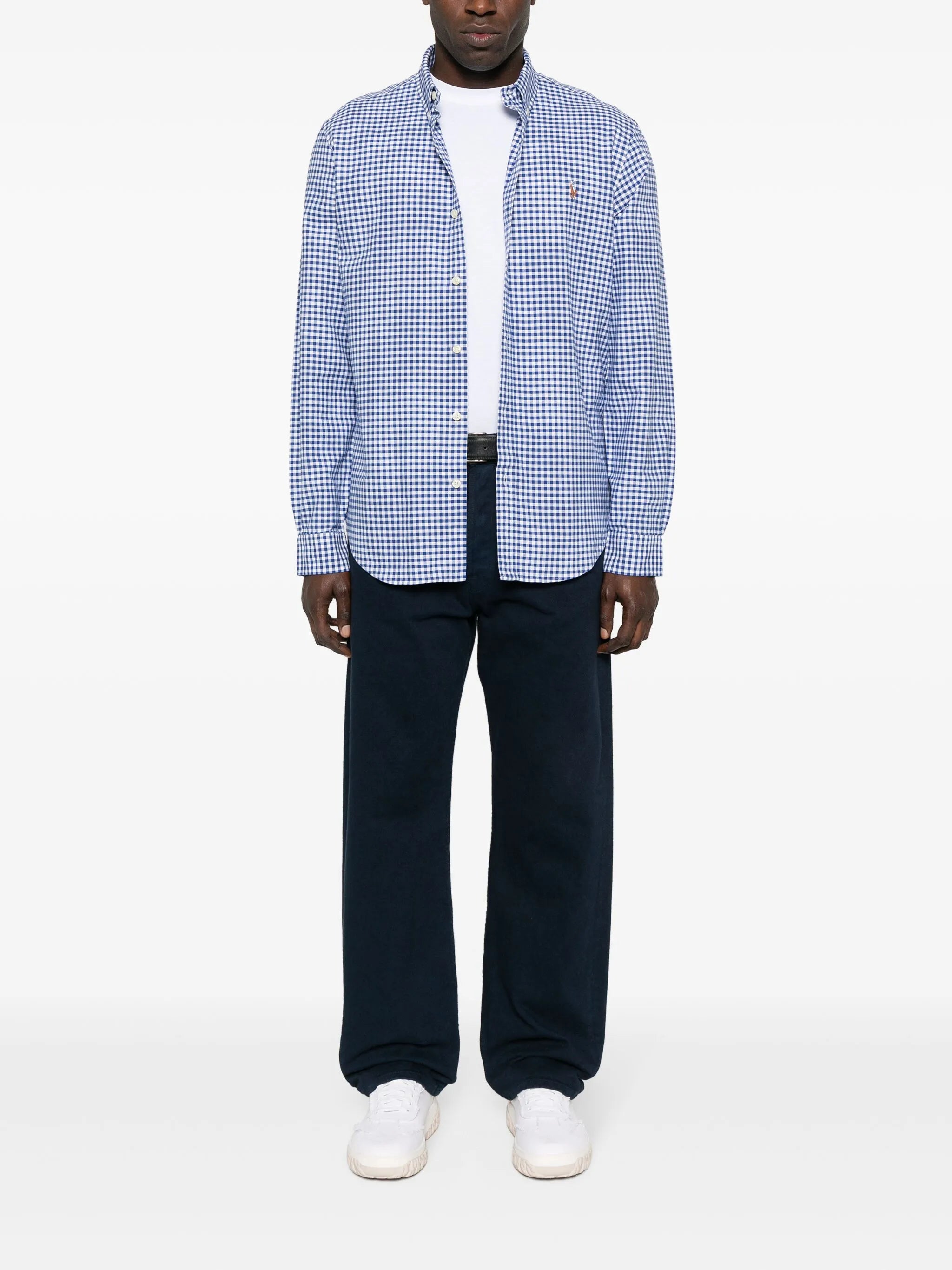 Polo-Pony-embroidery checked shirt