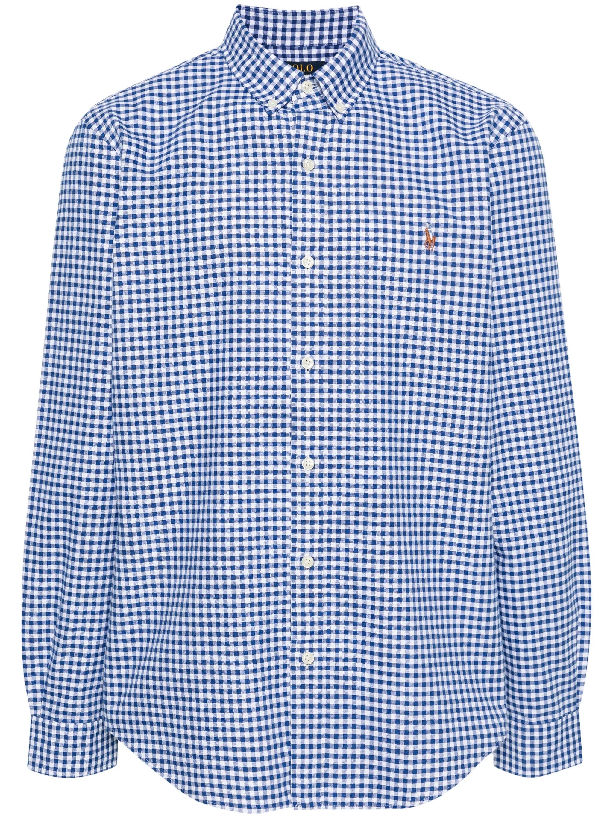 Polo-Pony-embroidery checked shirt
