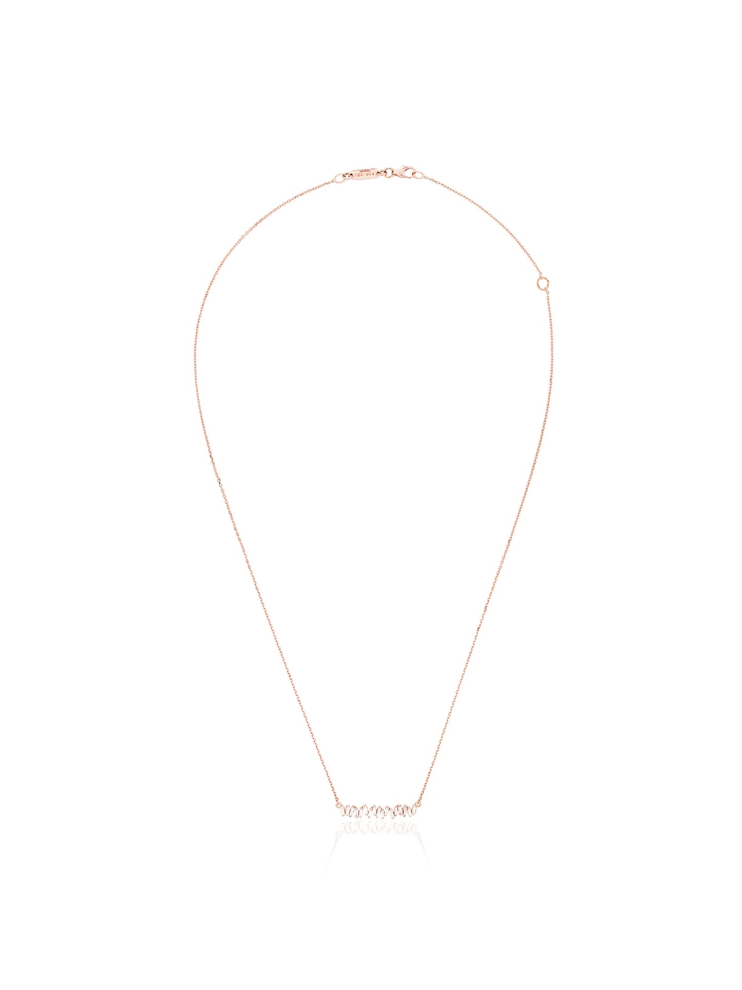 18kt rose gold Classic diamond bar necklace
