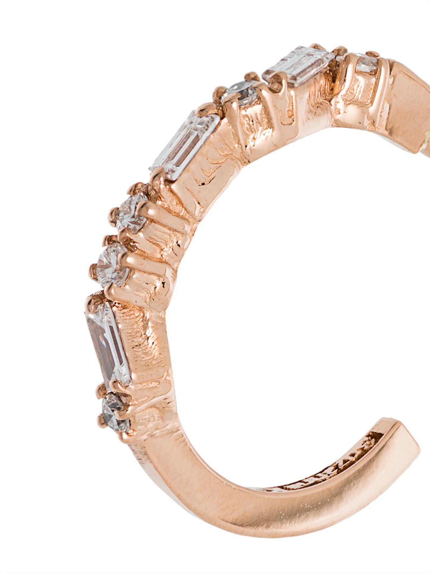 18kt rose gold and diamond small hoop earrings