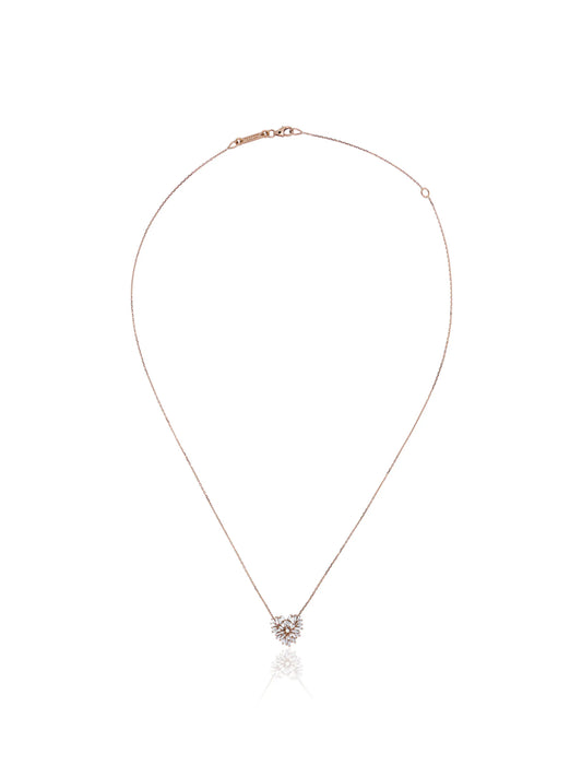 18kt rose gold heart diamond necklace