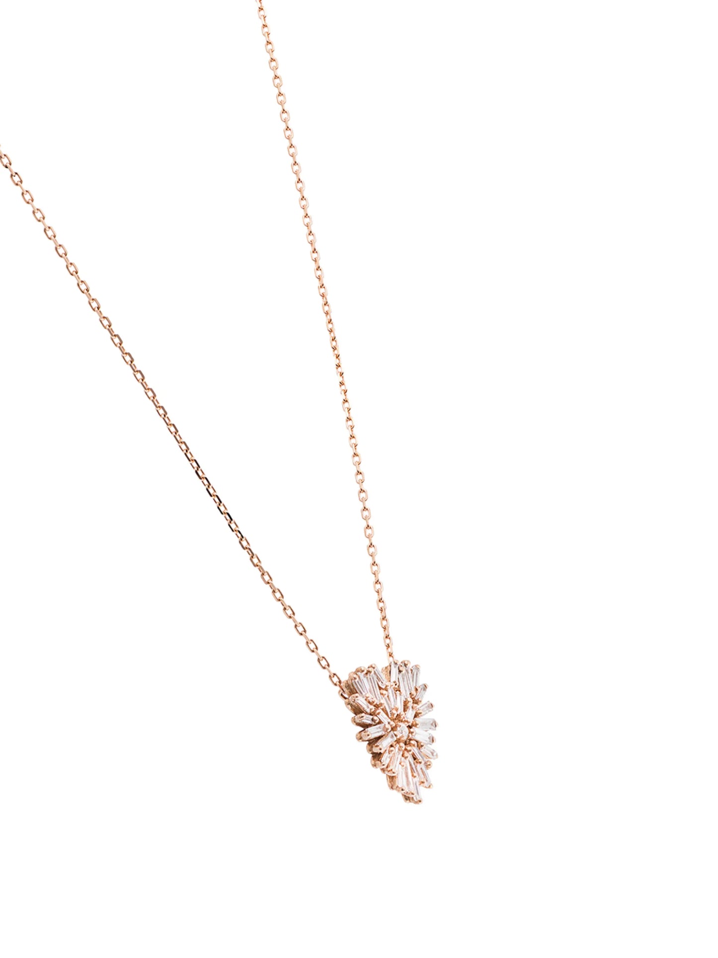18kt rose gold heart diamond necklace