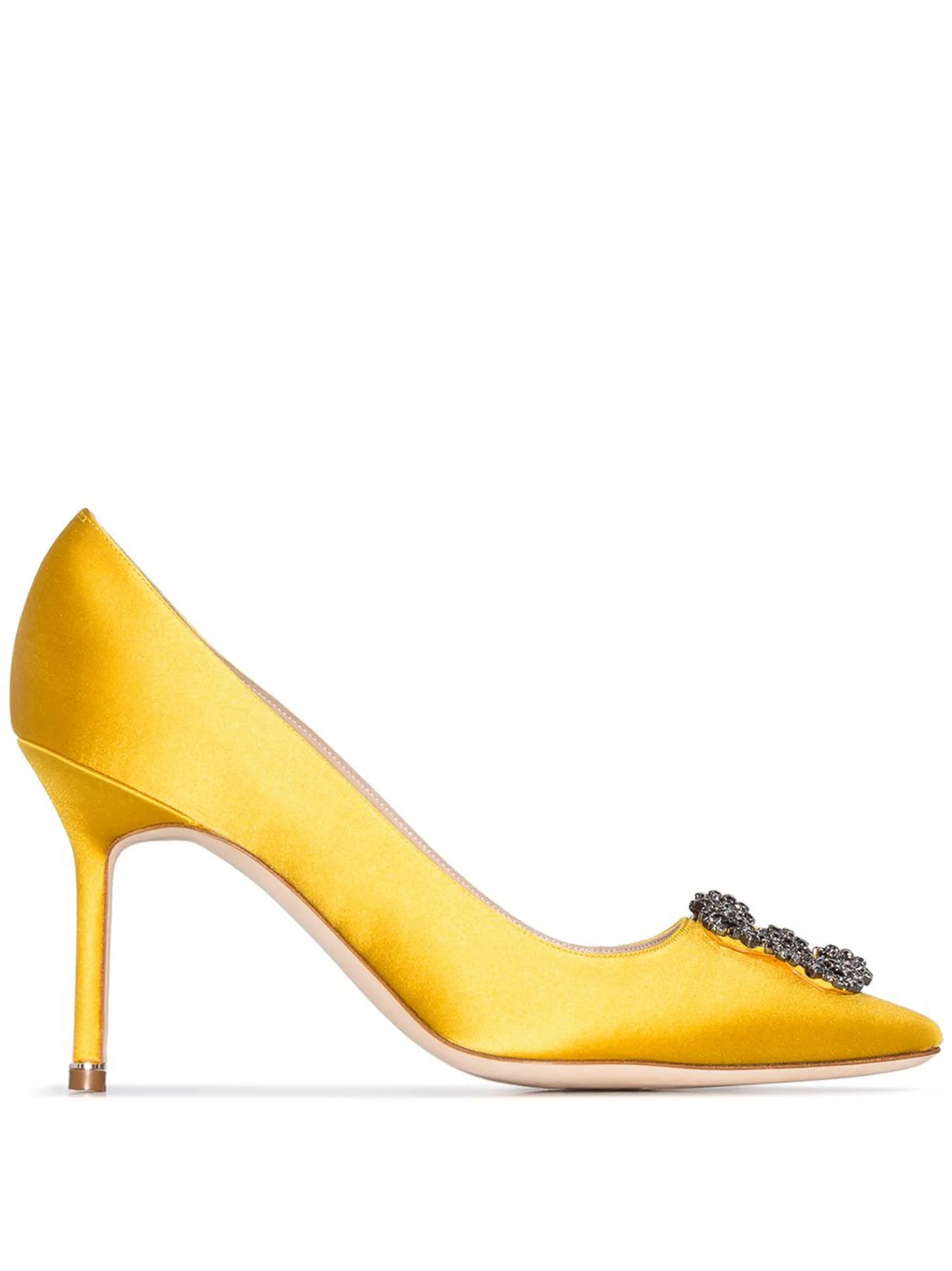 Hangisi 90mm appliqué satin pumps