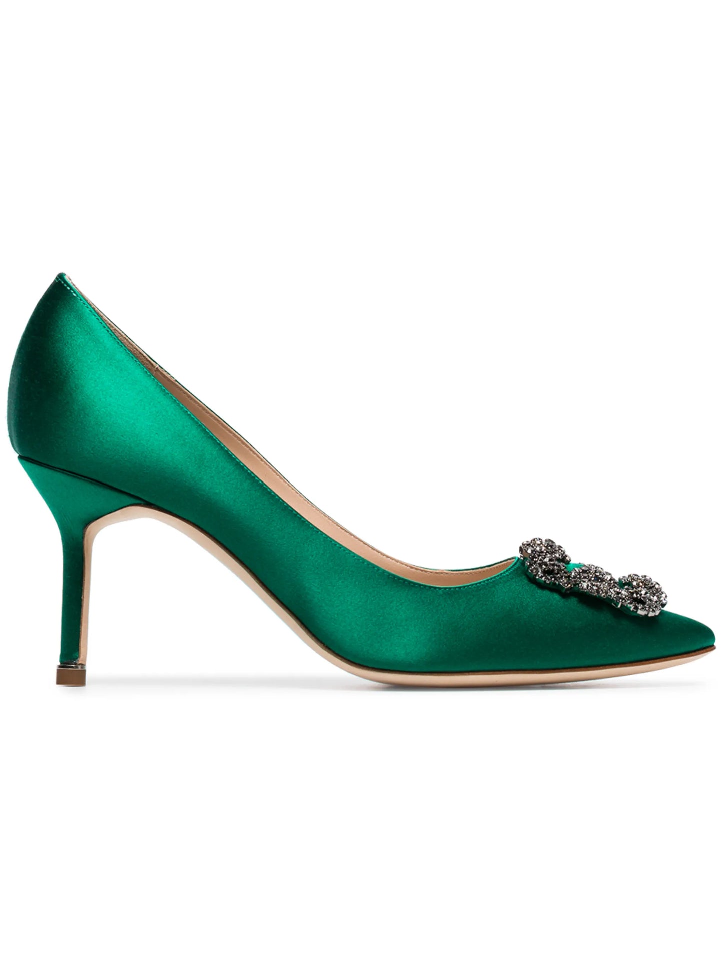 Hangisi 70mm appliqué satin pumps