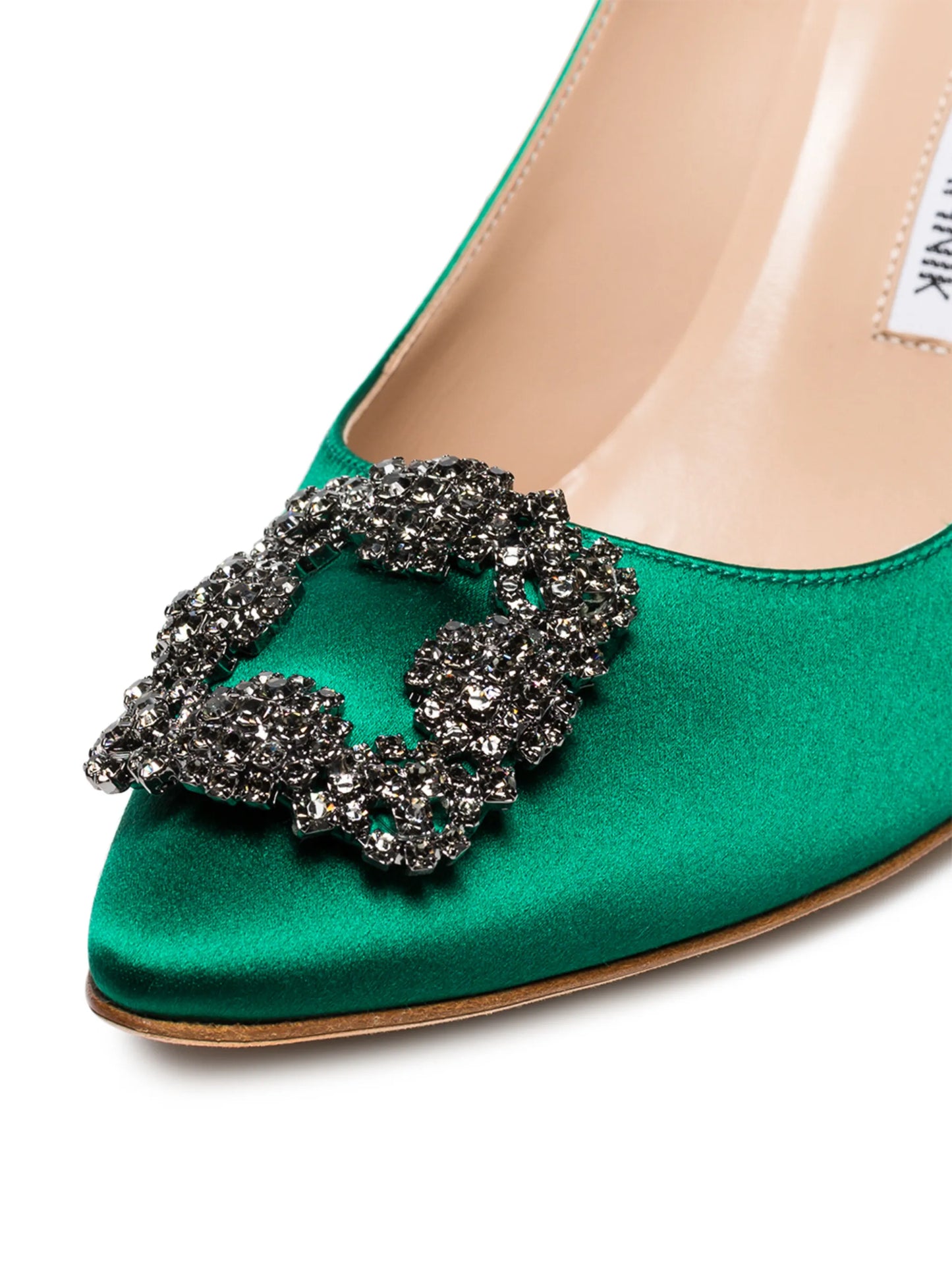 Hangisi 70mm appliqué satin pumps