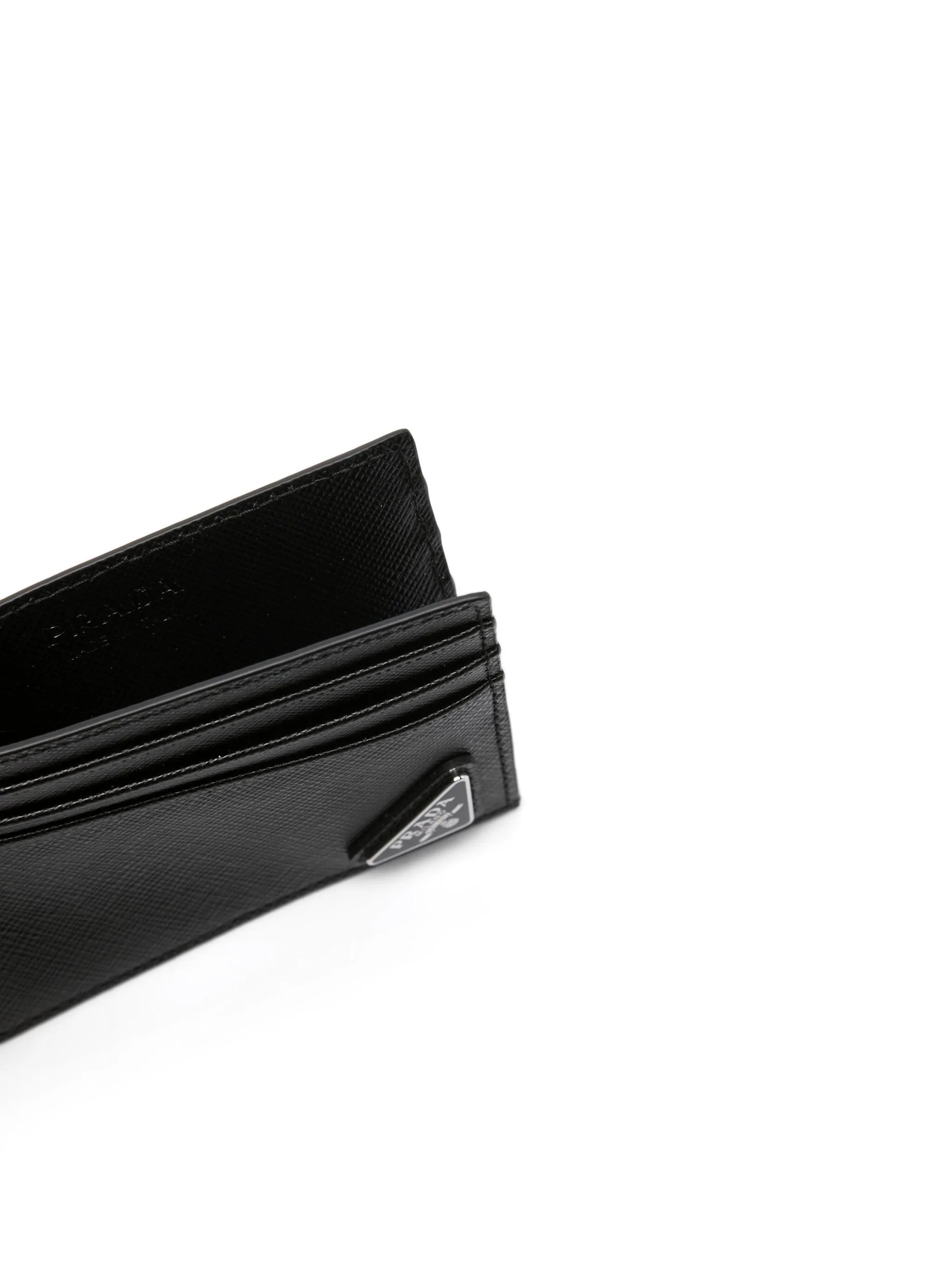 triangle-logo leather cardholder