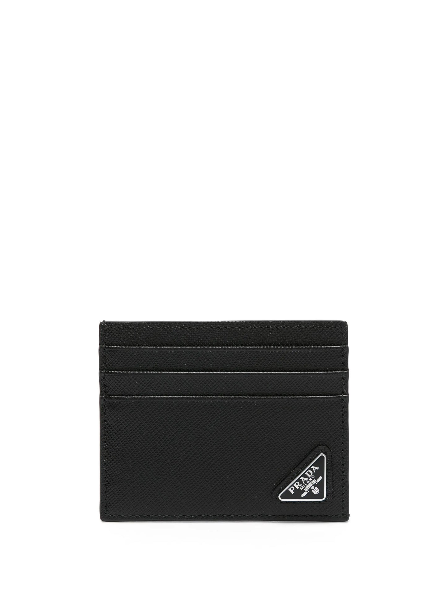 triangle-logo leather cardholder