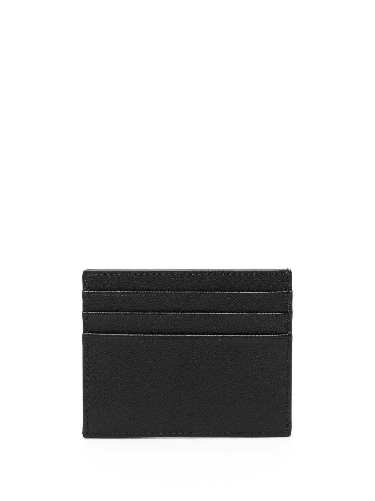 logo-plaque leather card holder