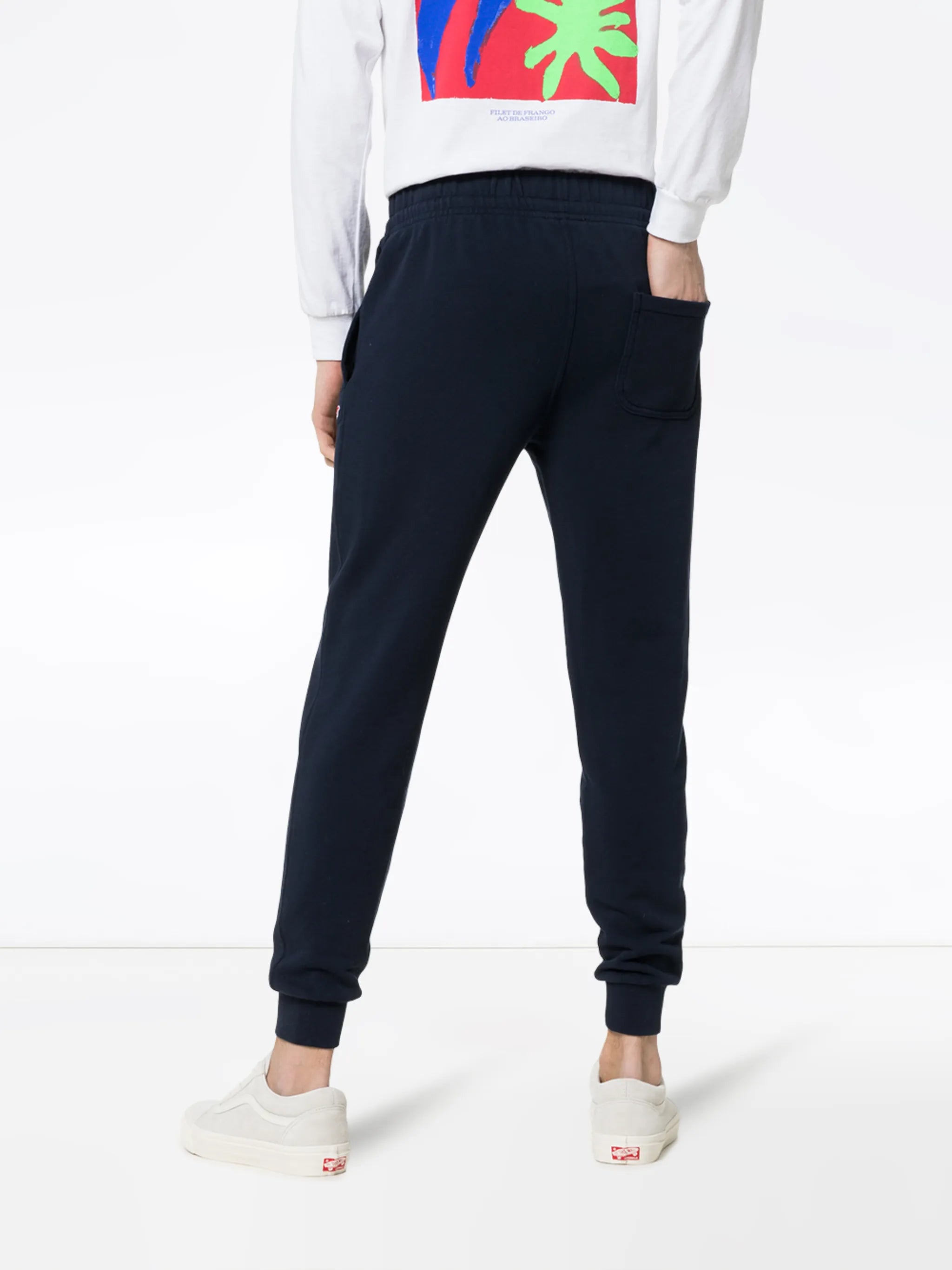 tricolour fox patch cotton track pants
