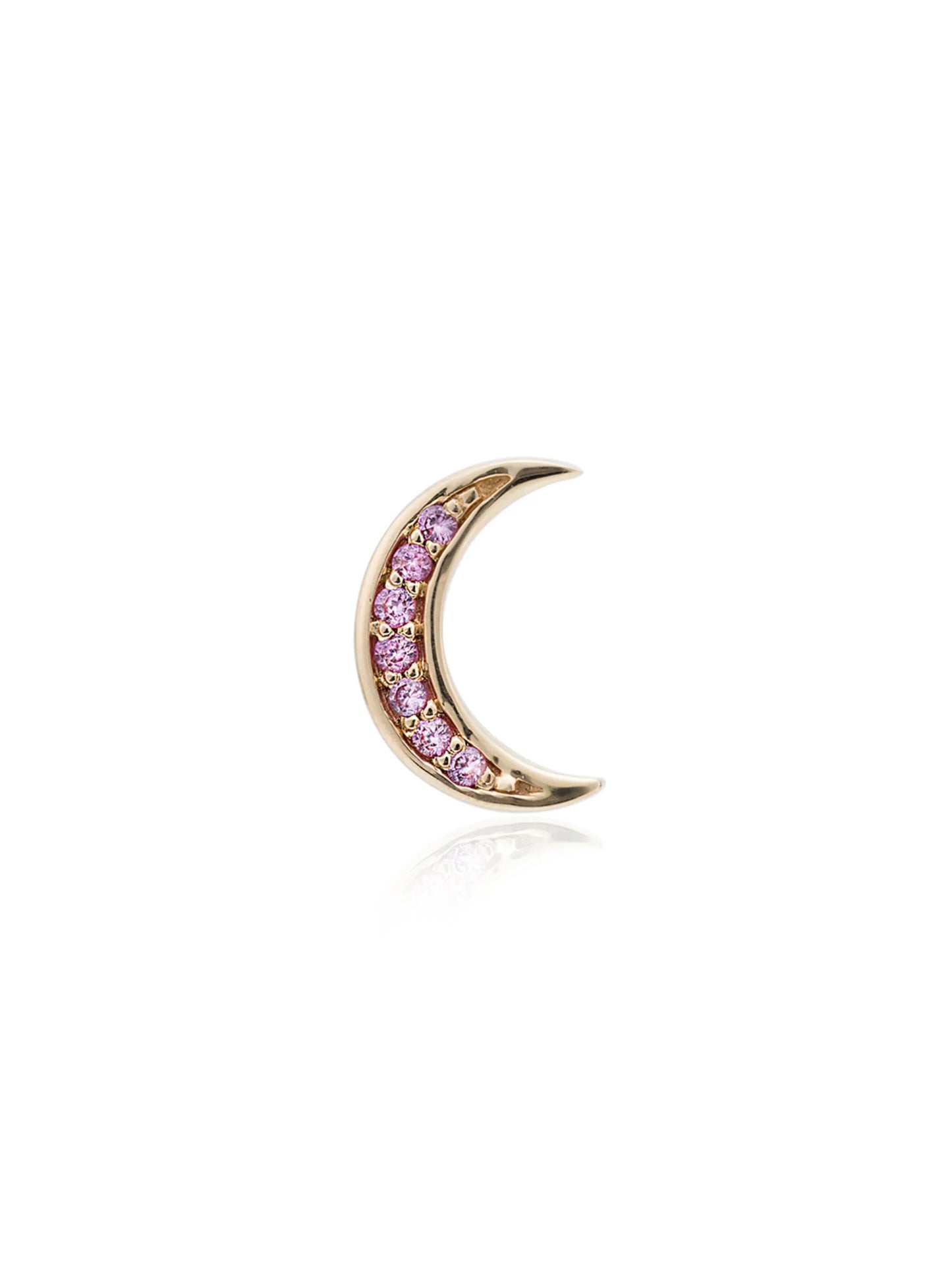 14kt yellow gold pink luna sapphire single earring