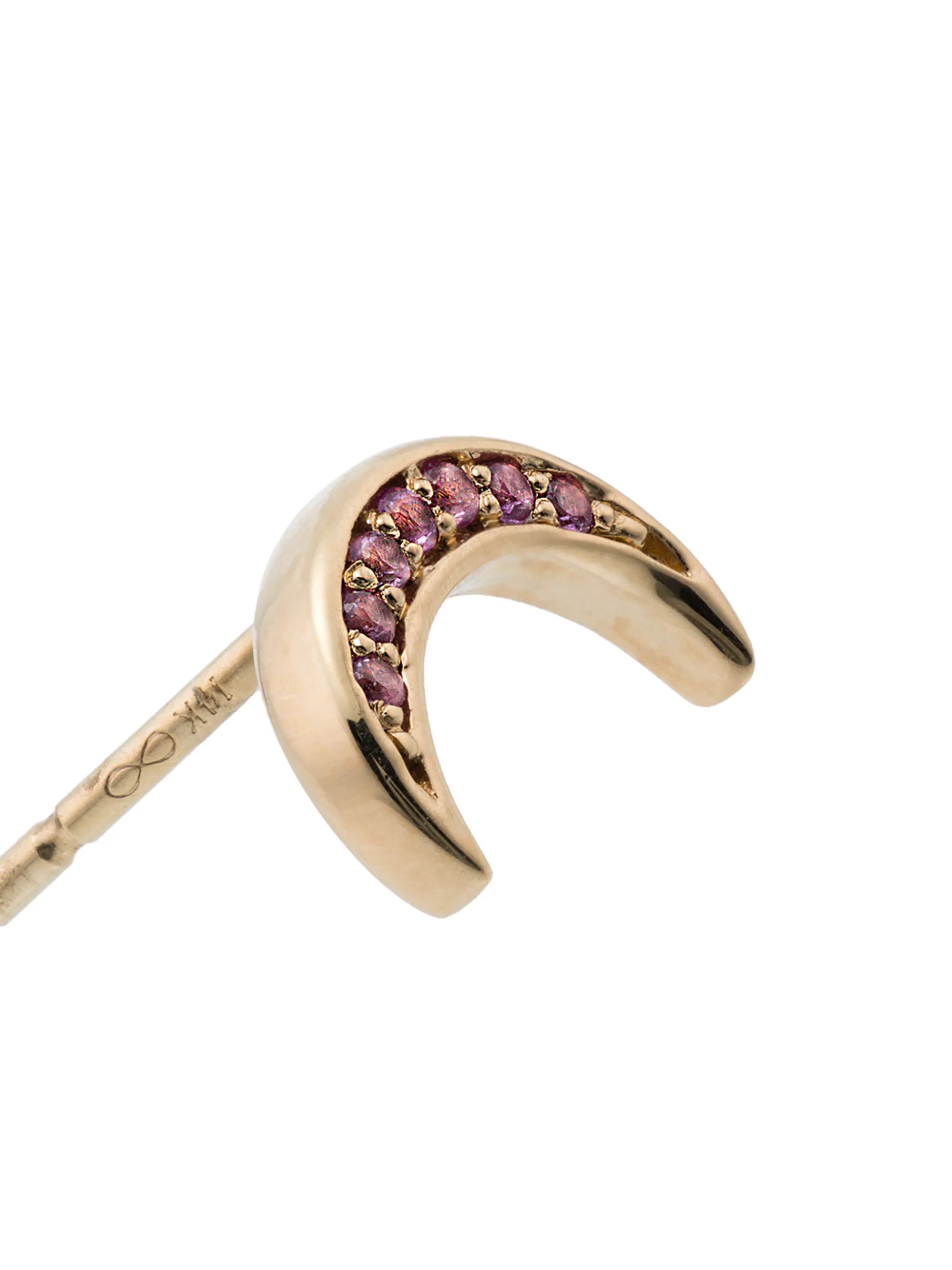 14kt yellow gold pink luna sapphire single earring