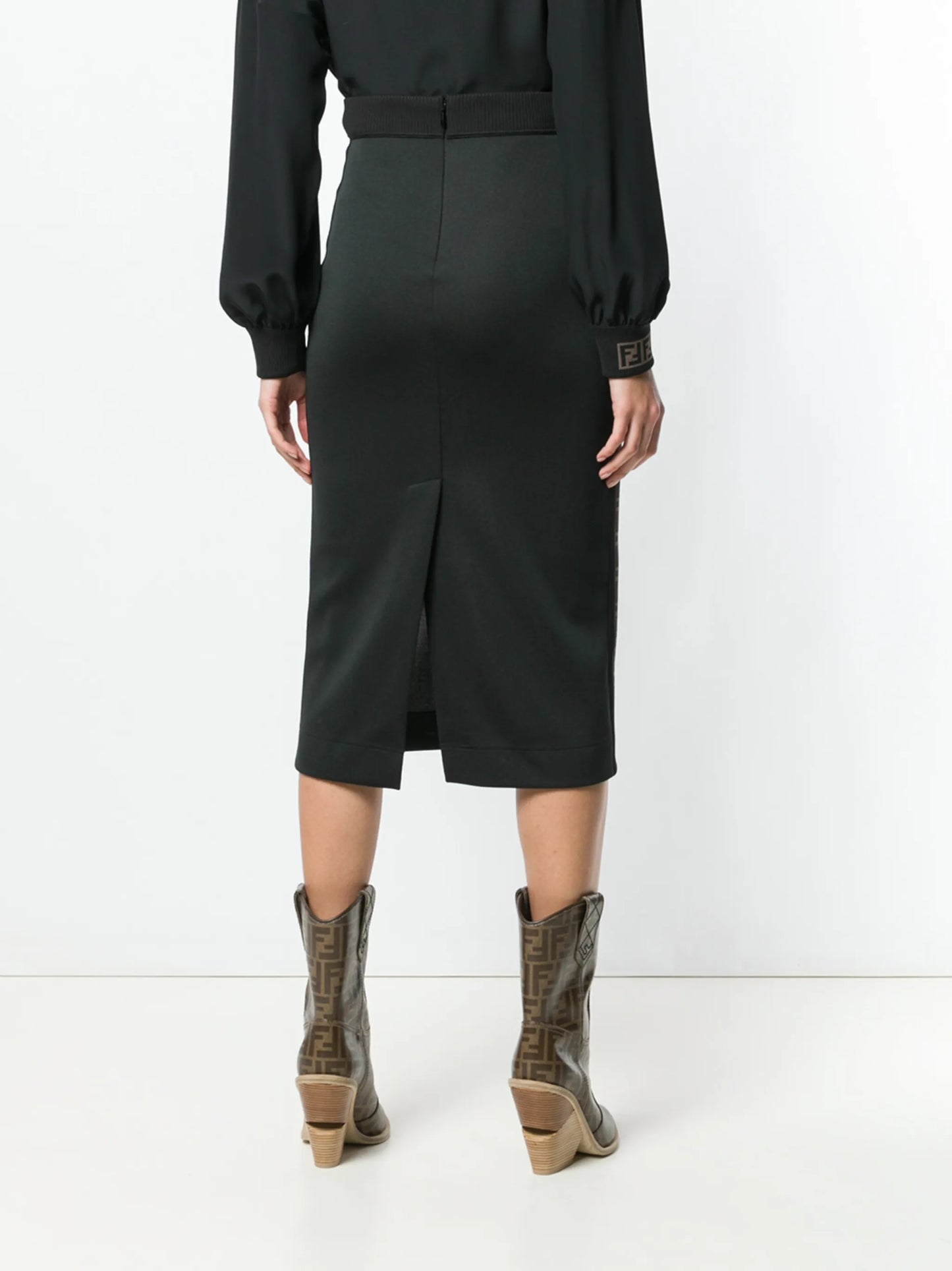 FF-stripe midi skirt
