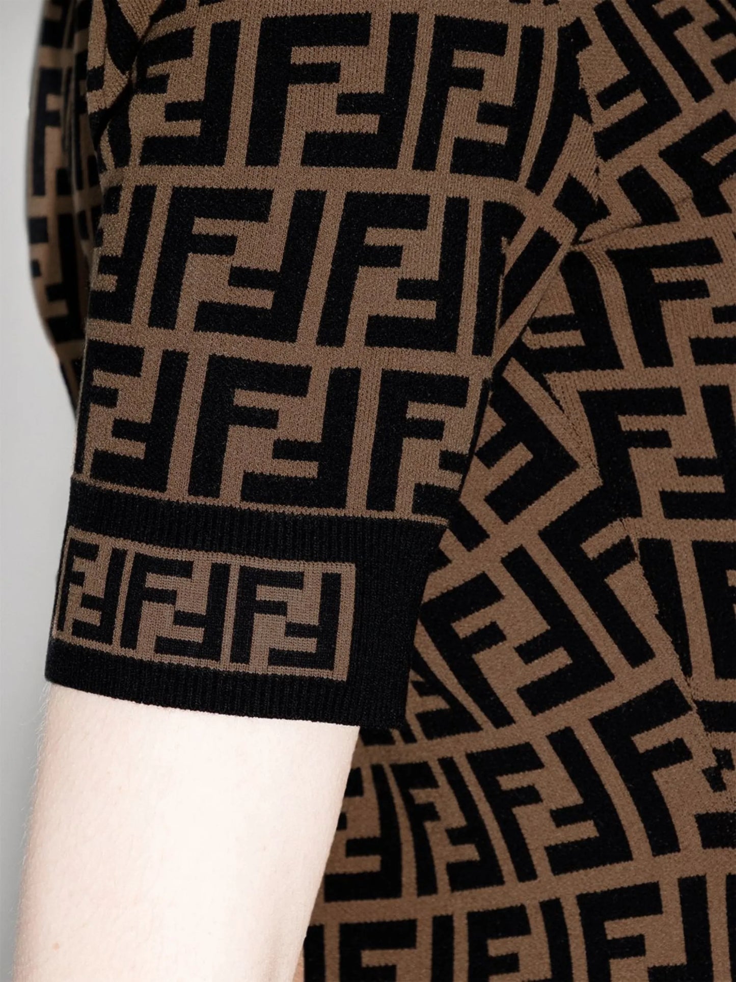 FF logo-jacquard dress