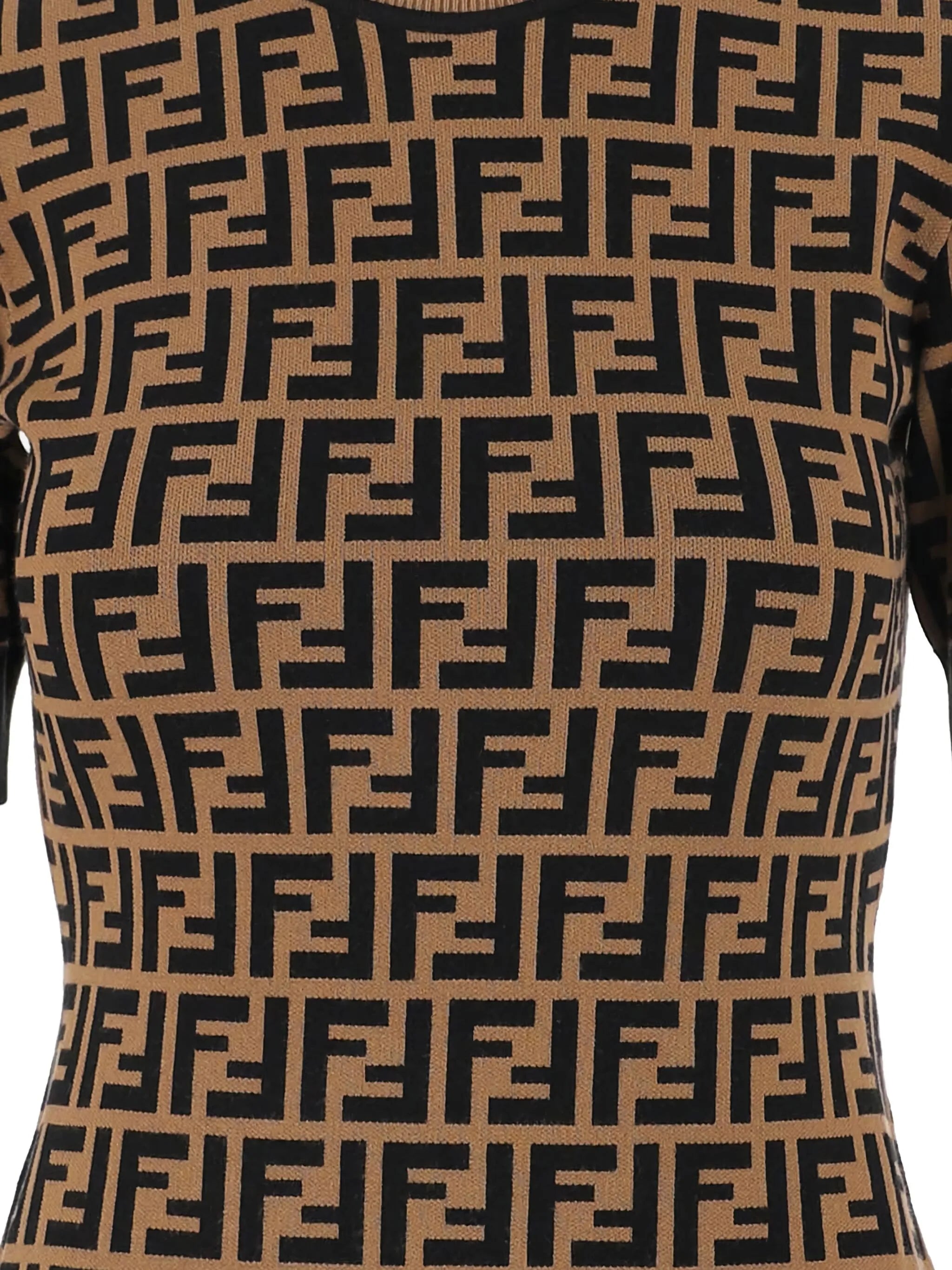 FF logo-jacquard dress