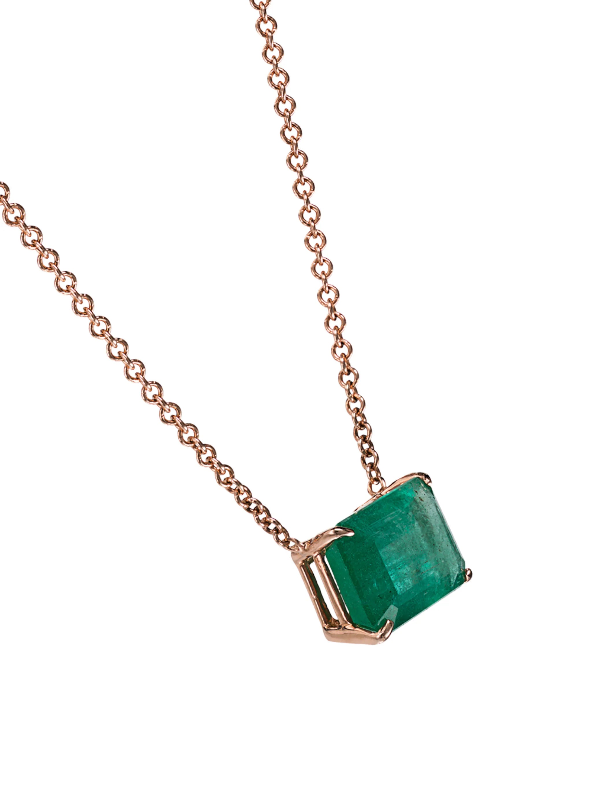 green emerald chain necklace