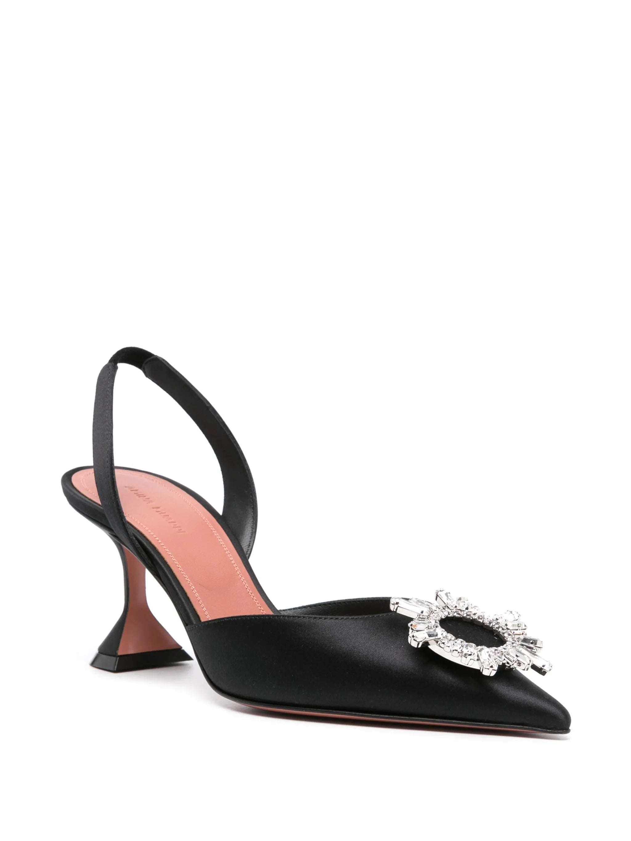 Begum 70mm satin slingback pumps